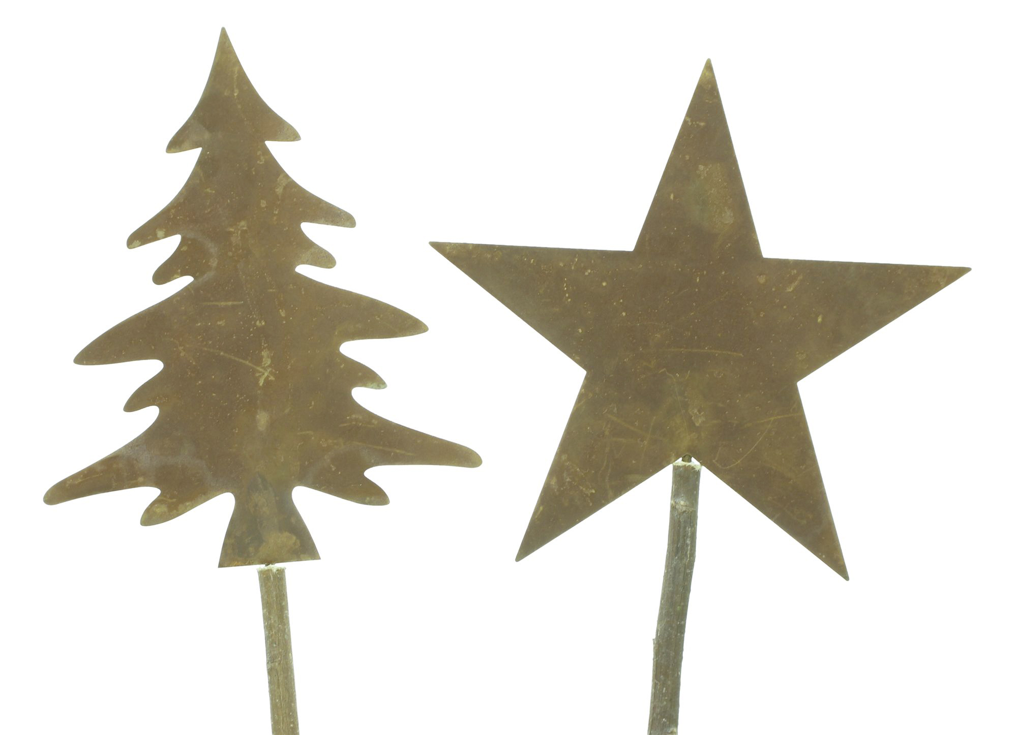 Acheter Lot de 2 pics "sapin &amp; étoile"  dans la boutique en ligne de Frank Flechtwaren pour Confettis de table et piques