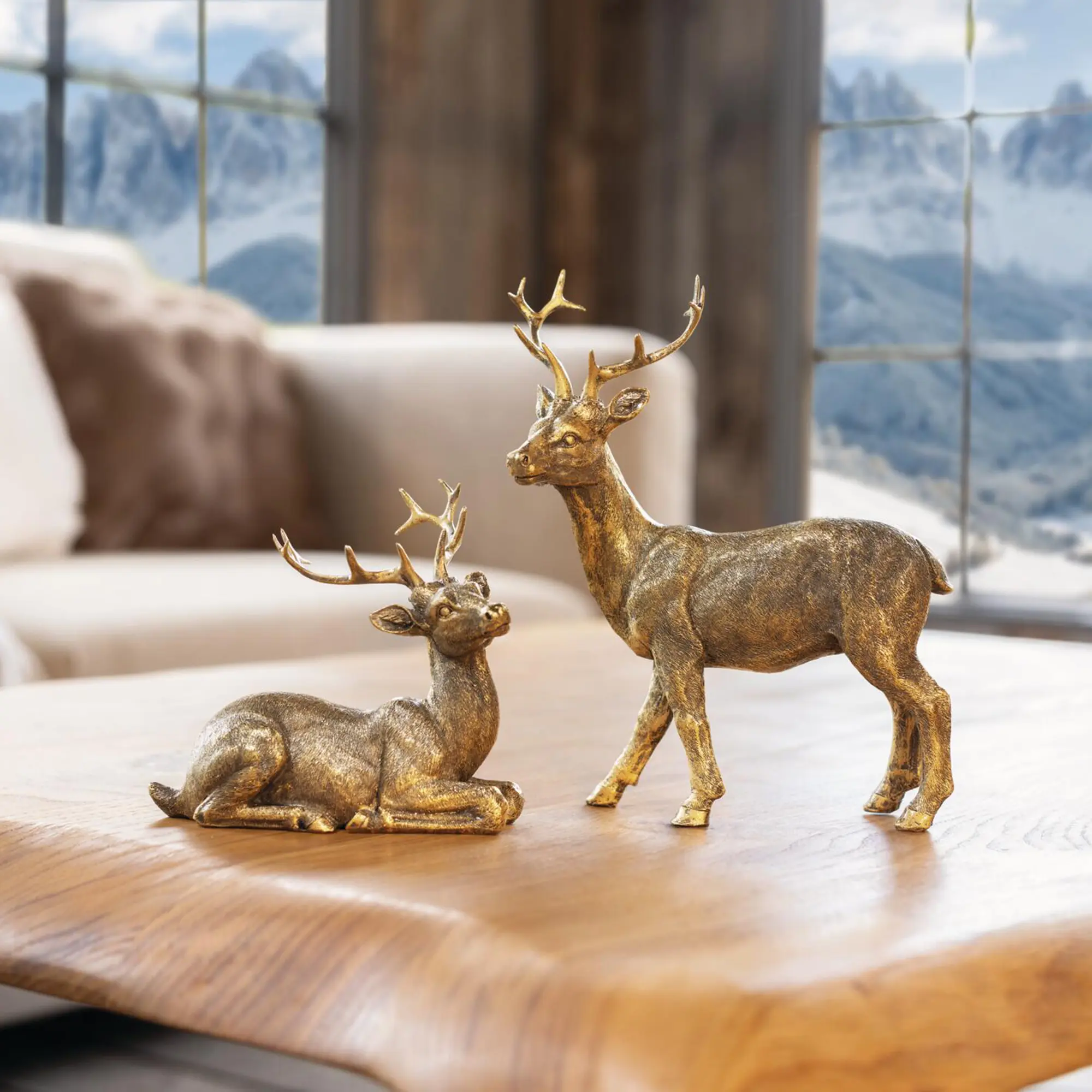 Acheter Cerf décoratif « Golden », lot de 2 dans la boutique en ligne de Frank Flechtwaren