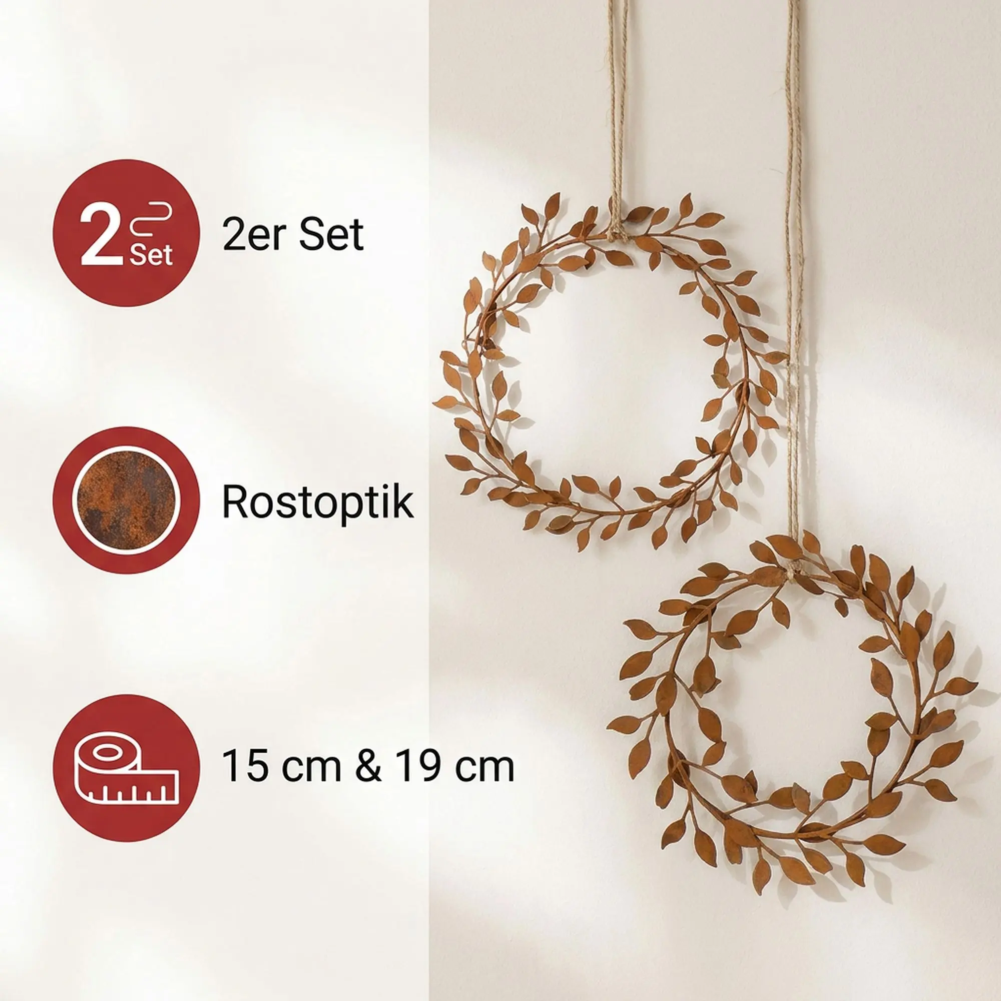 Acheter Lot de 2 suspensions "couronne de feuilles"  dans la boutique en ligne de Frank Flechtwaren pour Suspensions décoratives