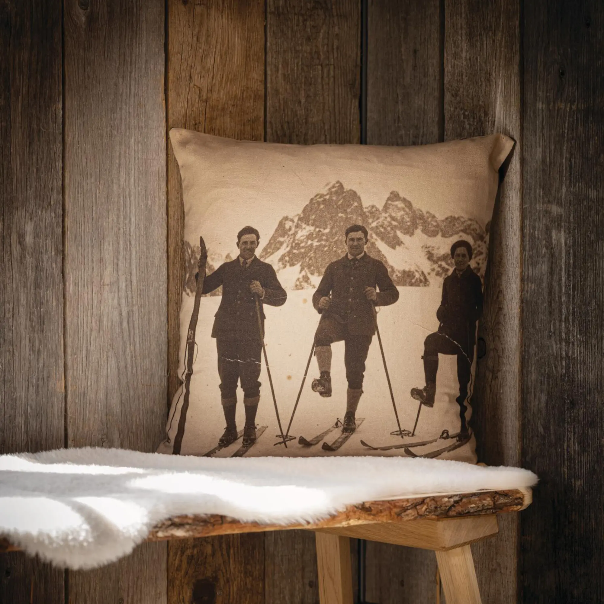 Acheter Housse de coussin « Vintage Skiing » dans la boutique en ligne de Frank Flechtwaren