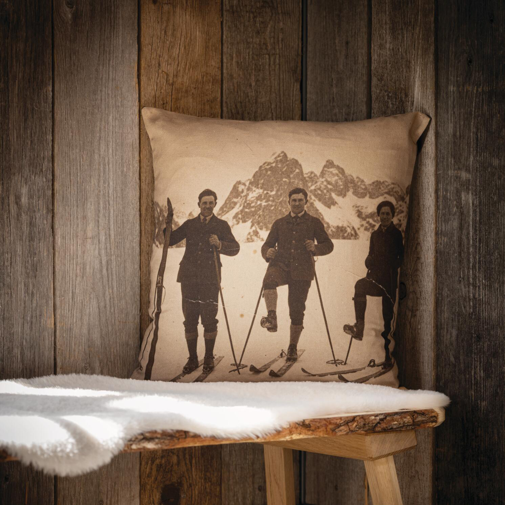 Acheter Housse de coussin « Vintage Skiing » dans la boutique en ligne de Frank Flechtwaren