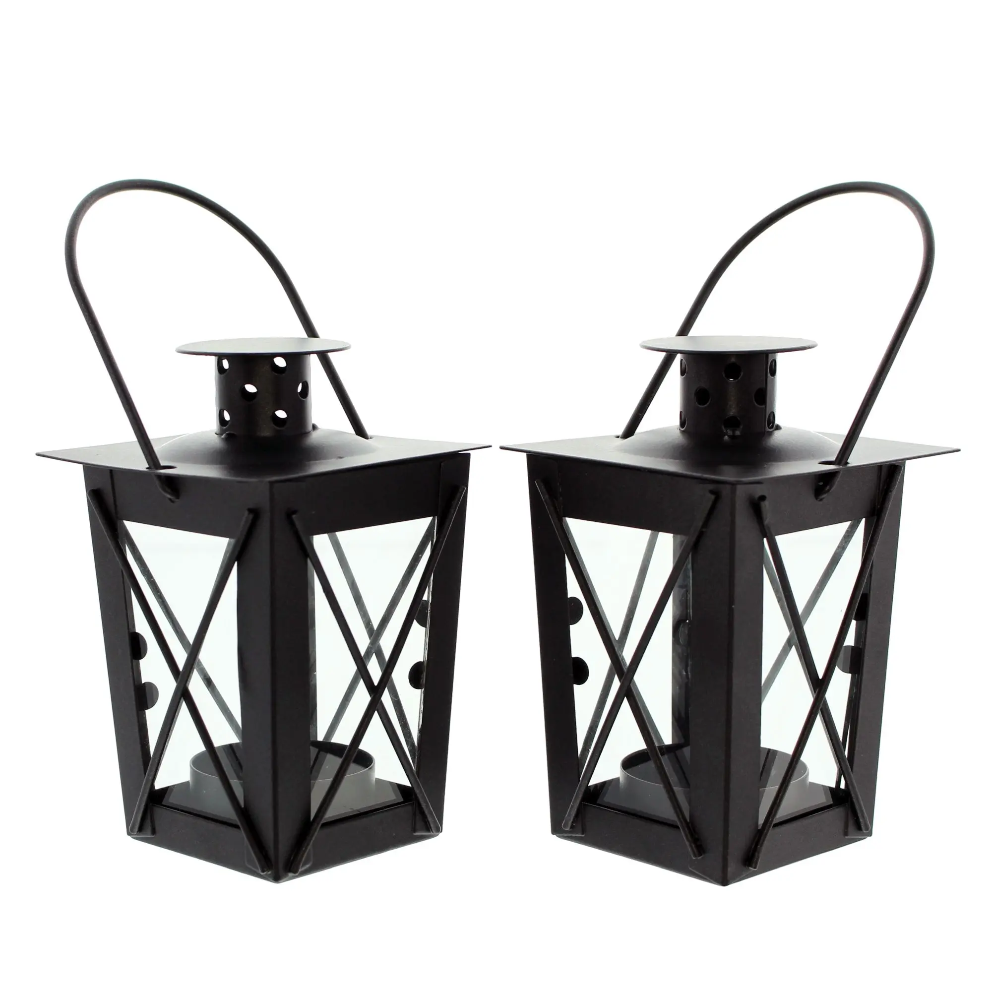 Acheter Lot de 2 mini-lanternes "métal"  dans la boutique en ligne de Frank Flechtwaren pour Ornements funéraires