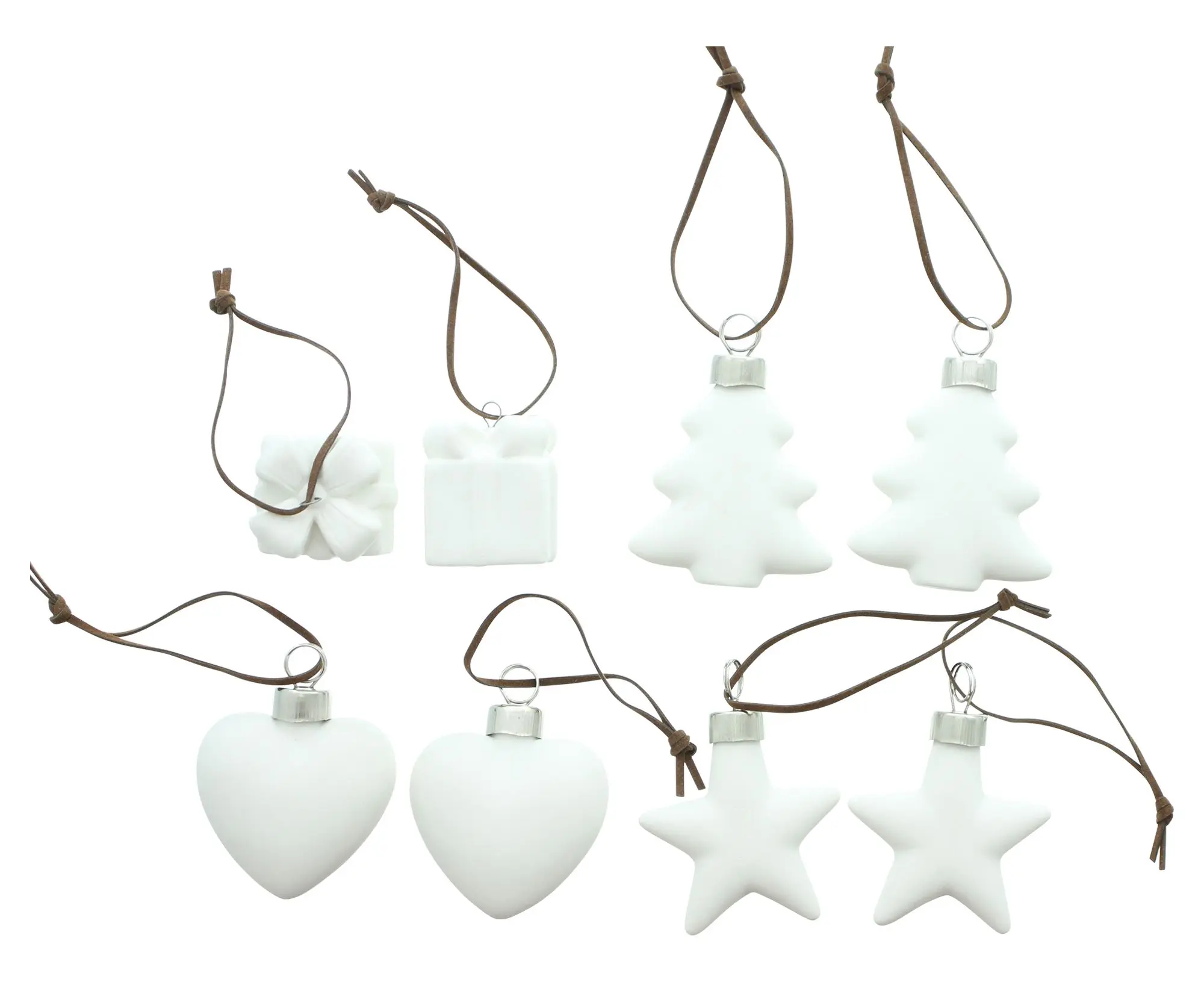 Acheter Pendentifs « Noël blanc », lot de 8 dans la boutique en ligne de Frank Flechtwaren pour Décorations à suspendre