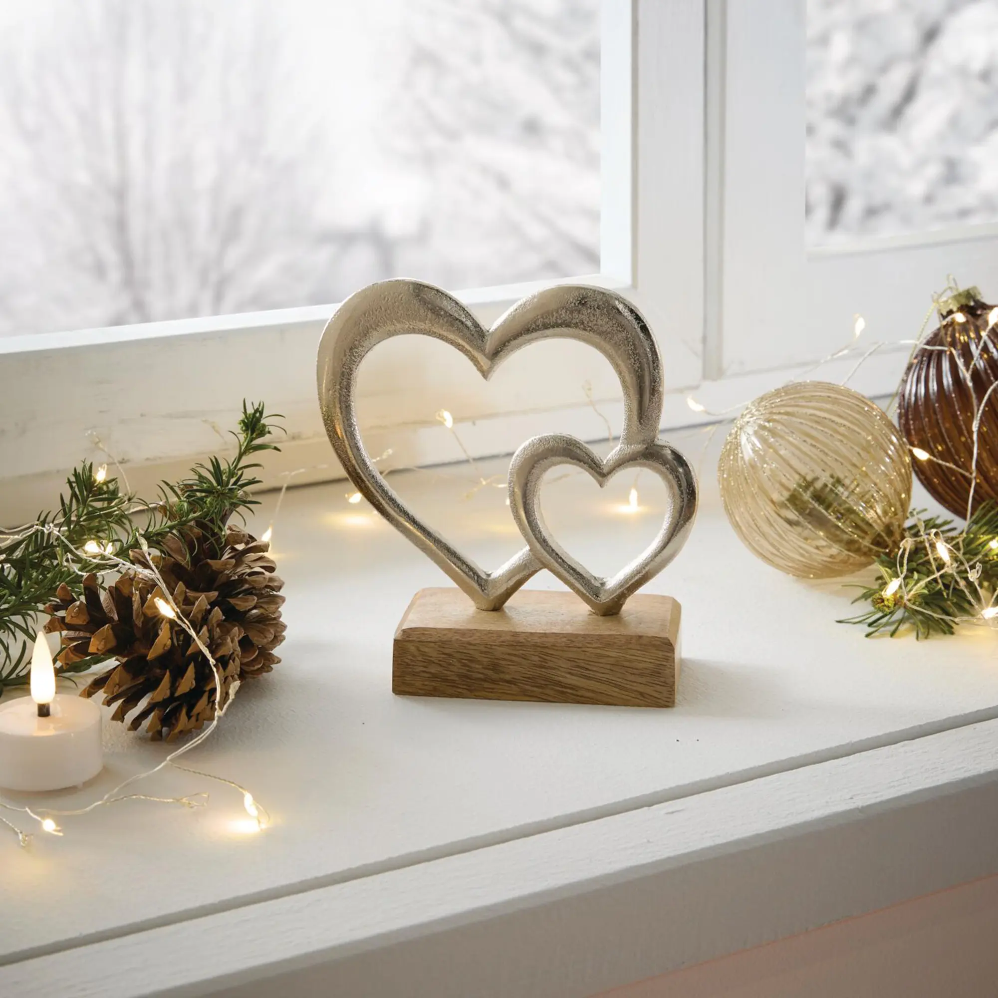 Acheter Décoration en forme de cœur « Argent »  dans la boutique en ligne de Frank Flechtwaren