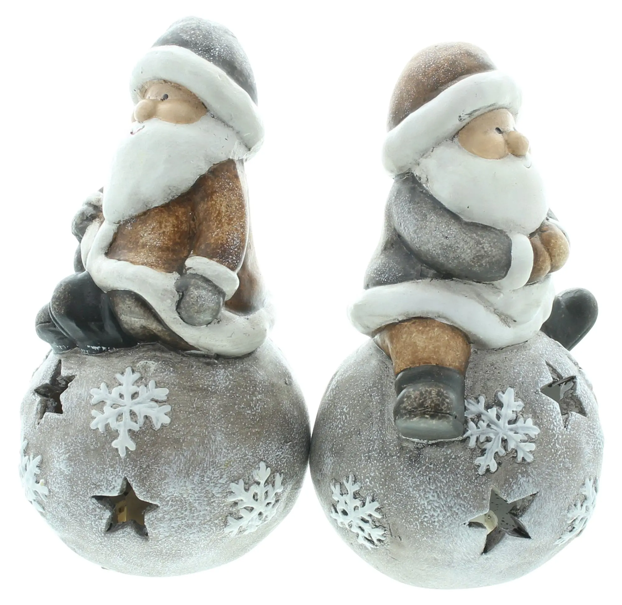 Acheter Lot de 2 Santas "boule LED"  dans la boutique en ligne de Frank Flechtwaren pour Pères Noël