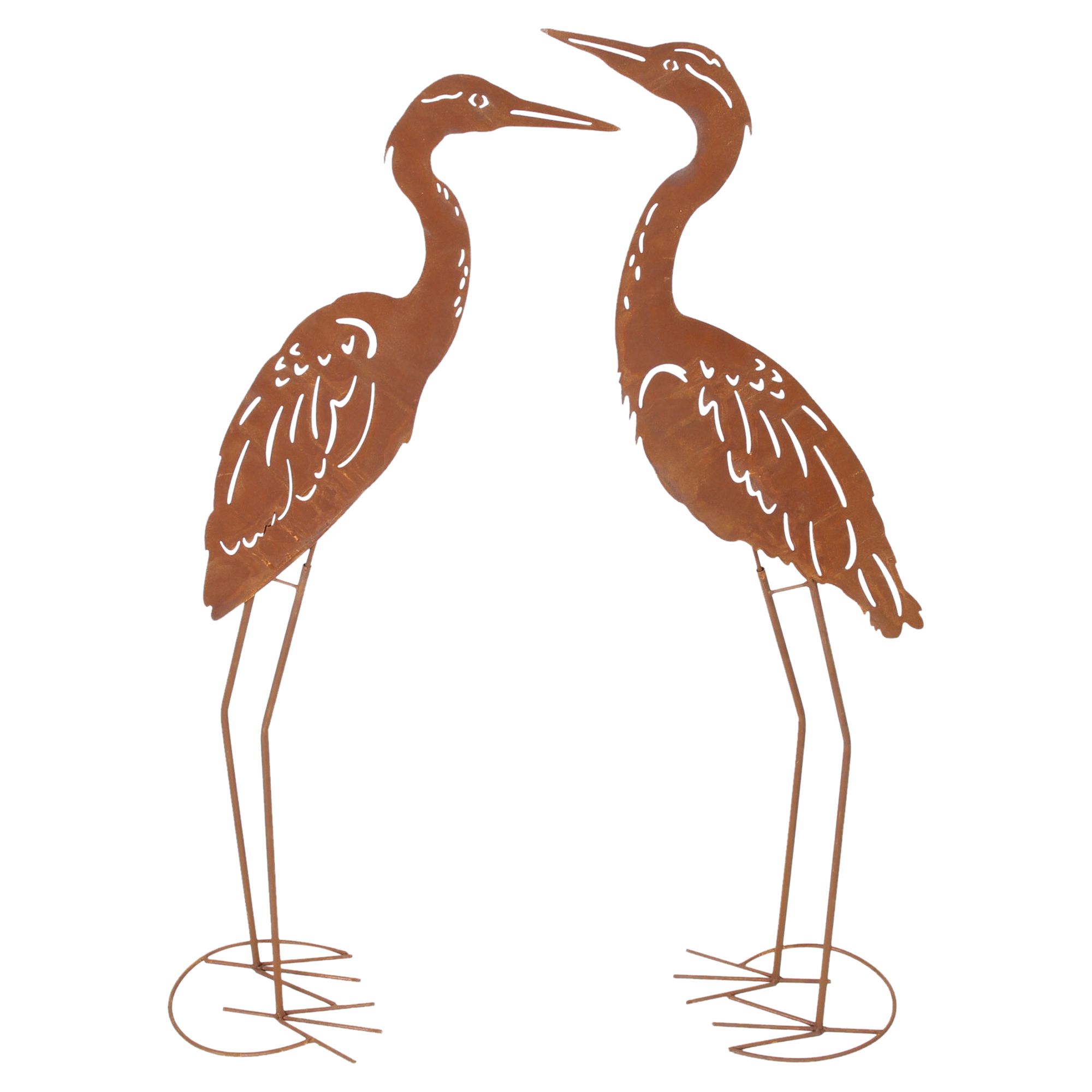Acheter Lot de 2 oiseaux "rouille"  dans la boutique en ligne de Frank Flechtwaren pour Figurines de jardin