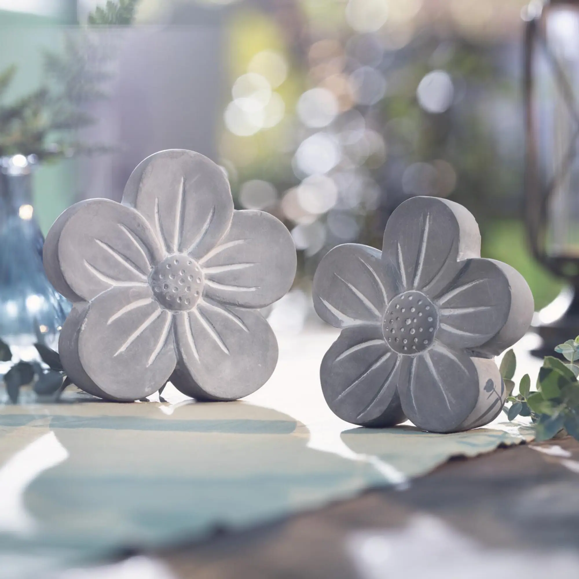 Acheter Lot de 2 fleurs "ciment"  dans la boutique en ligne de Frank Flechtwaren
