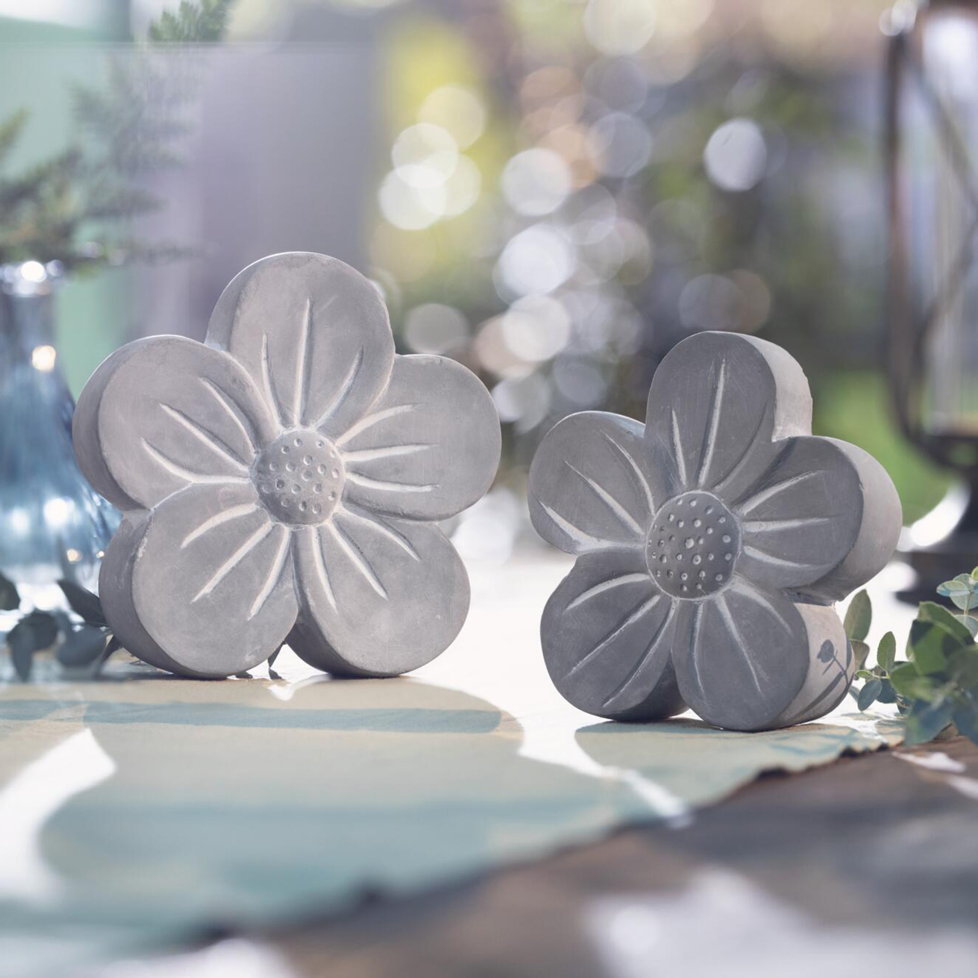 Acheter Lot de 2 fleurs "ciment"  dans la boutique en ligne de Frank Flechtwaren pour Nouvel arrivage