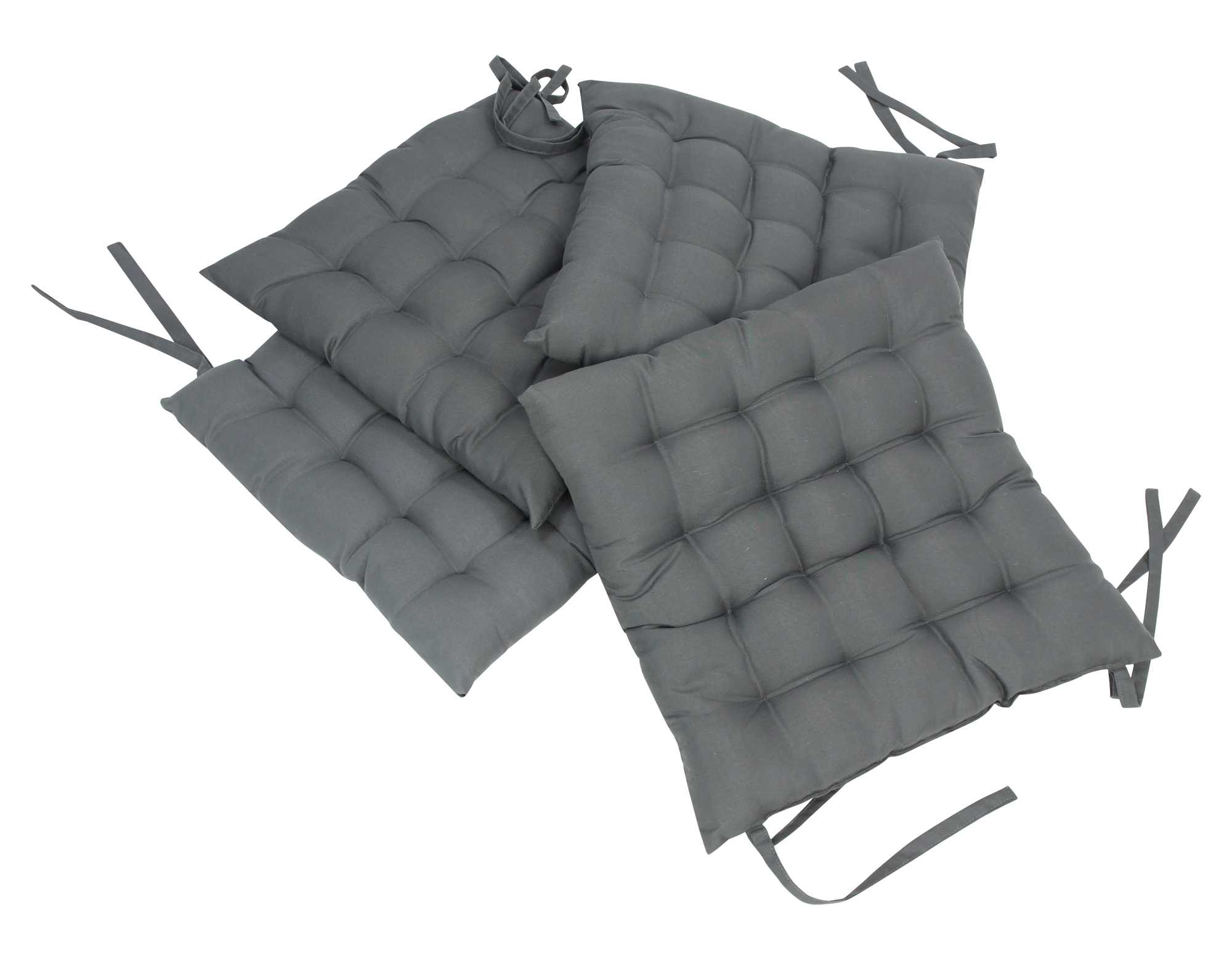 Acheter Lot de 4 coussins d'assise "Grey"  dans la boutique en ligne de Frank Flechtwaren pour Cuisine
