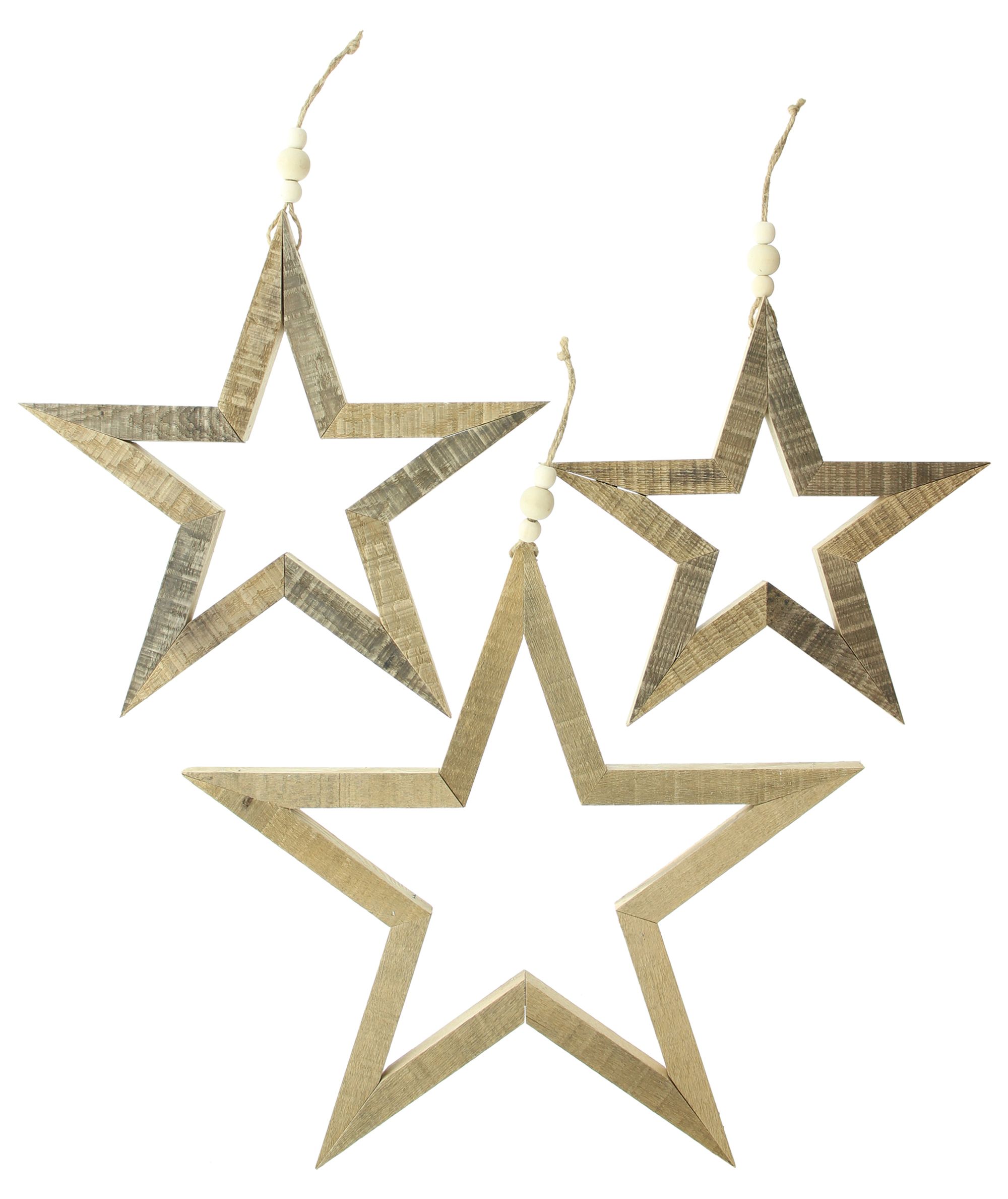 Acheter Lot de 3 suspensions "étoiles"  dans la boutique en ligne de Frank Flechtwaren pour Décorations à suspendre