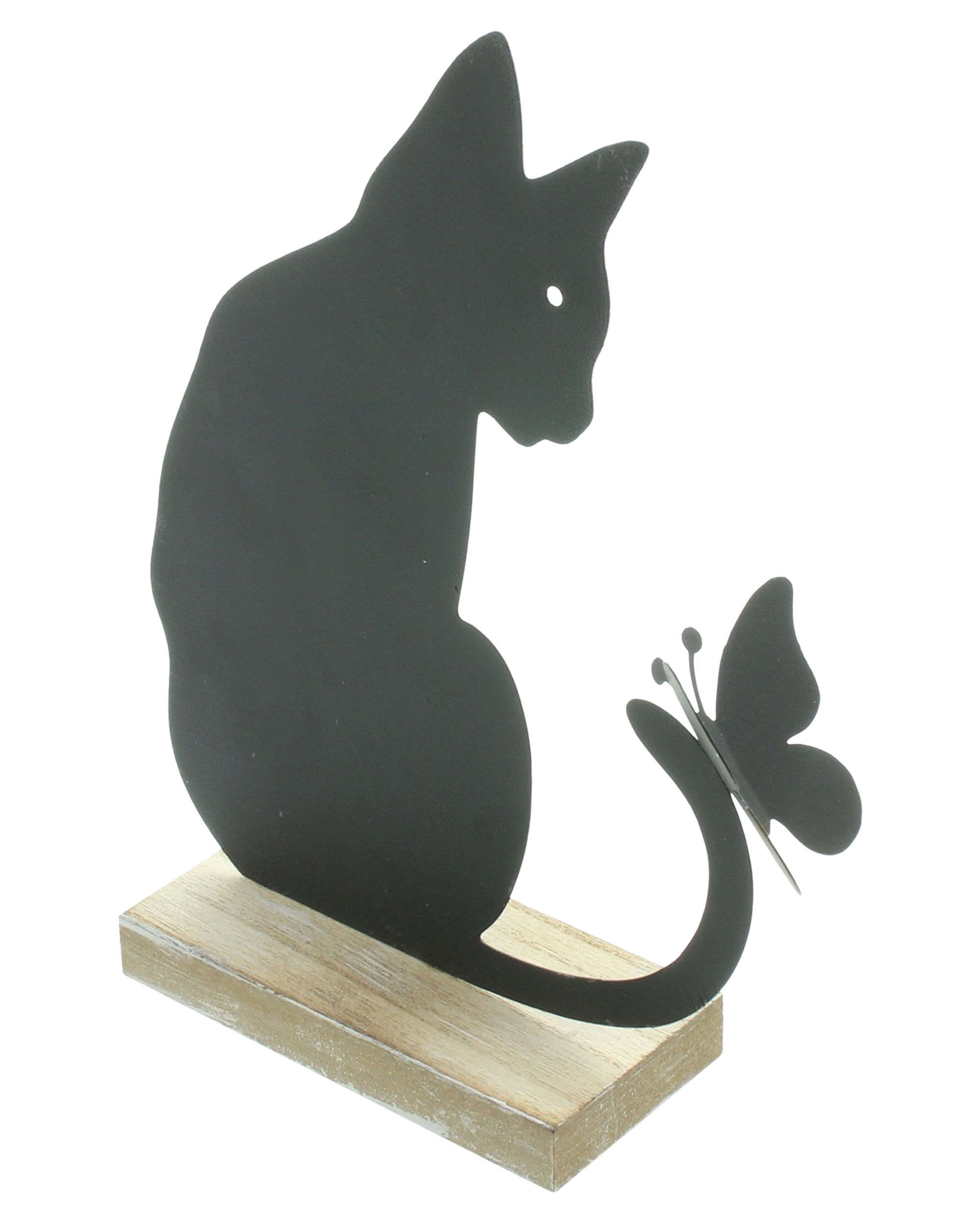 Acheter Figurine "chat avec papillon"  dans la boutique en ligne de Frank Flechtwaren pour Figurines de jardin