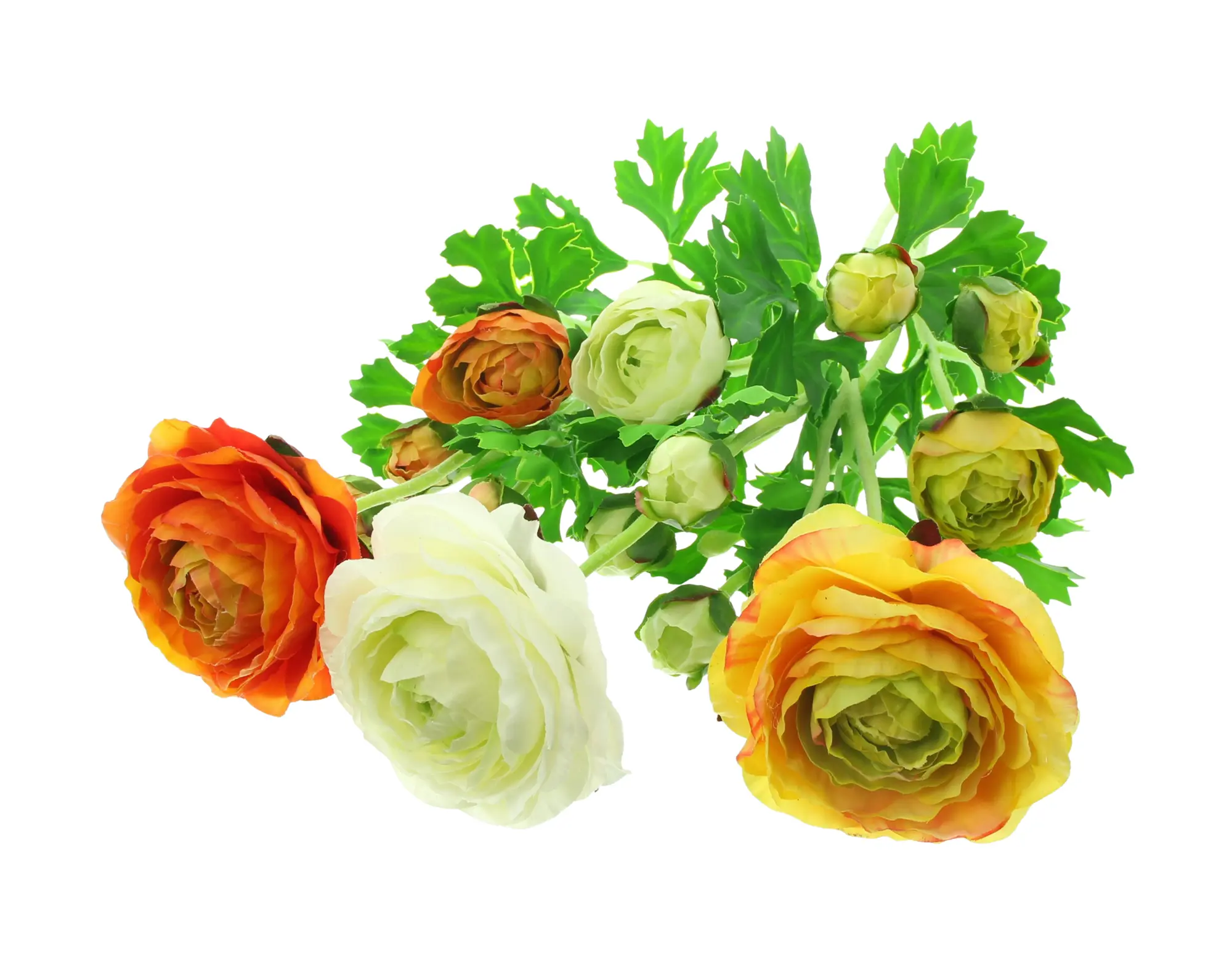 Acheter Lot de 3 fleurs artificielles "renoncules"  dans la boutique en ligne de Frank Flechtwaren pour Pâques colorée