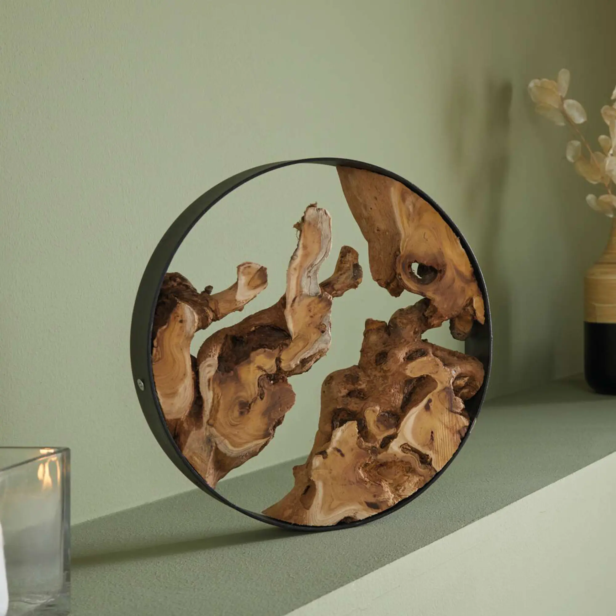 Acheter Décoration en bois "anneau métallique"  dans la boutique en ligne de Frank Flechtwaren