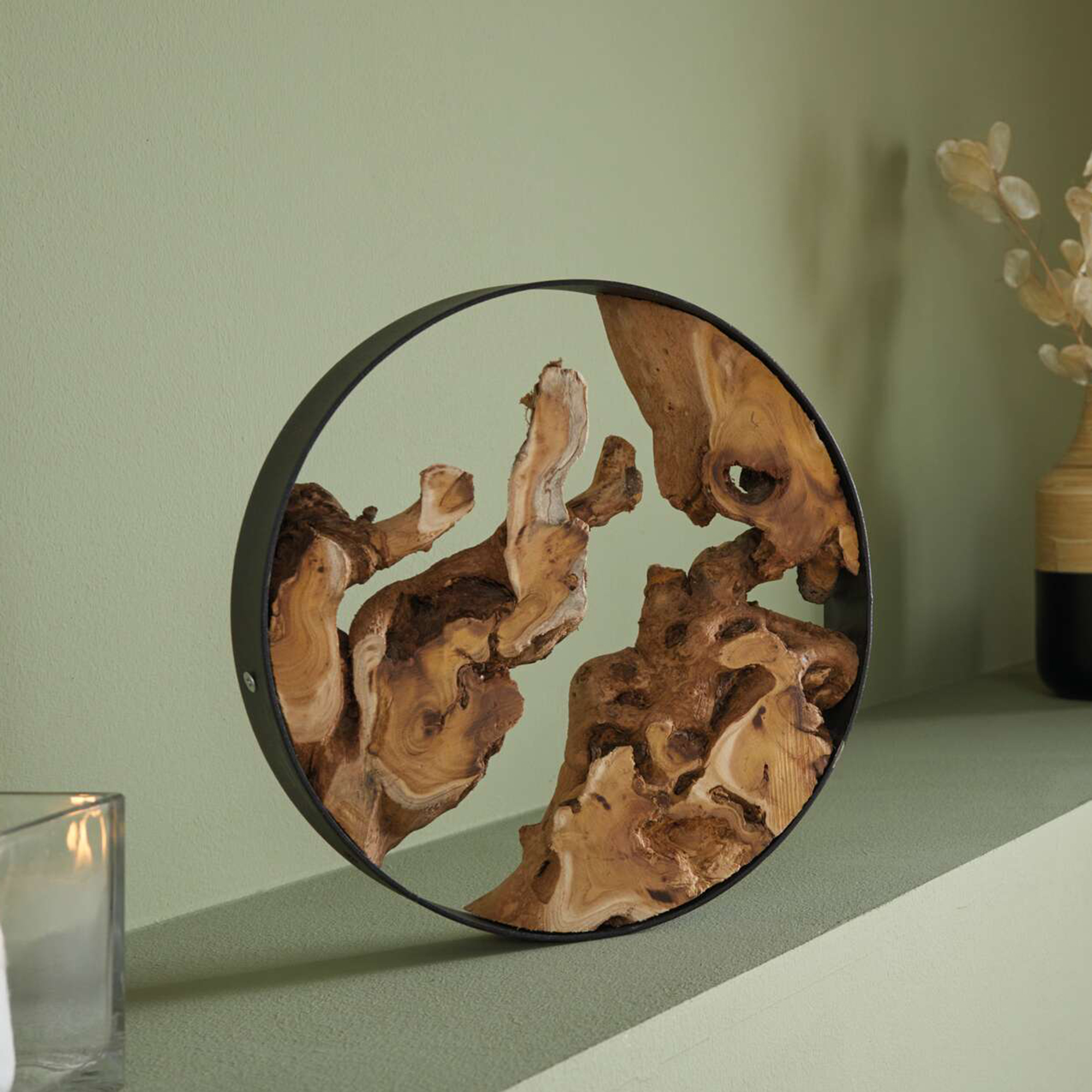 Acheter Décoration en bois "anneau métallique"  dans la boutique en ligne de Frank Flechtwaren