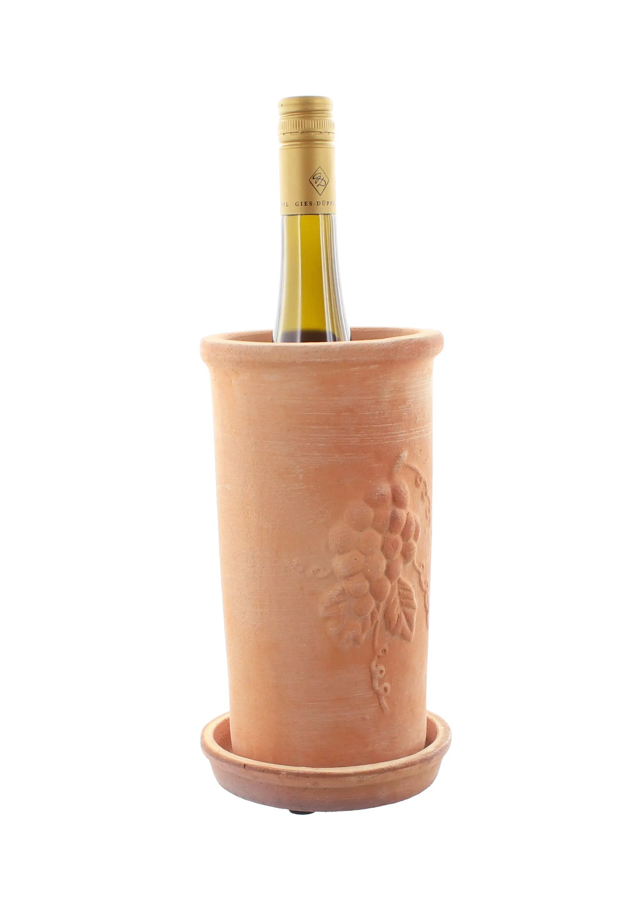 Acheter Brique à vin terre cuite avec soucoupe, 2 pcs  dans la boutique en ligne de Frank Flechtwaren pour Réception plein air