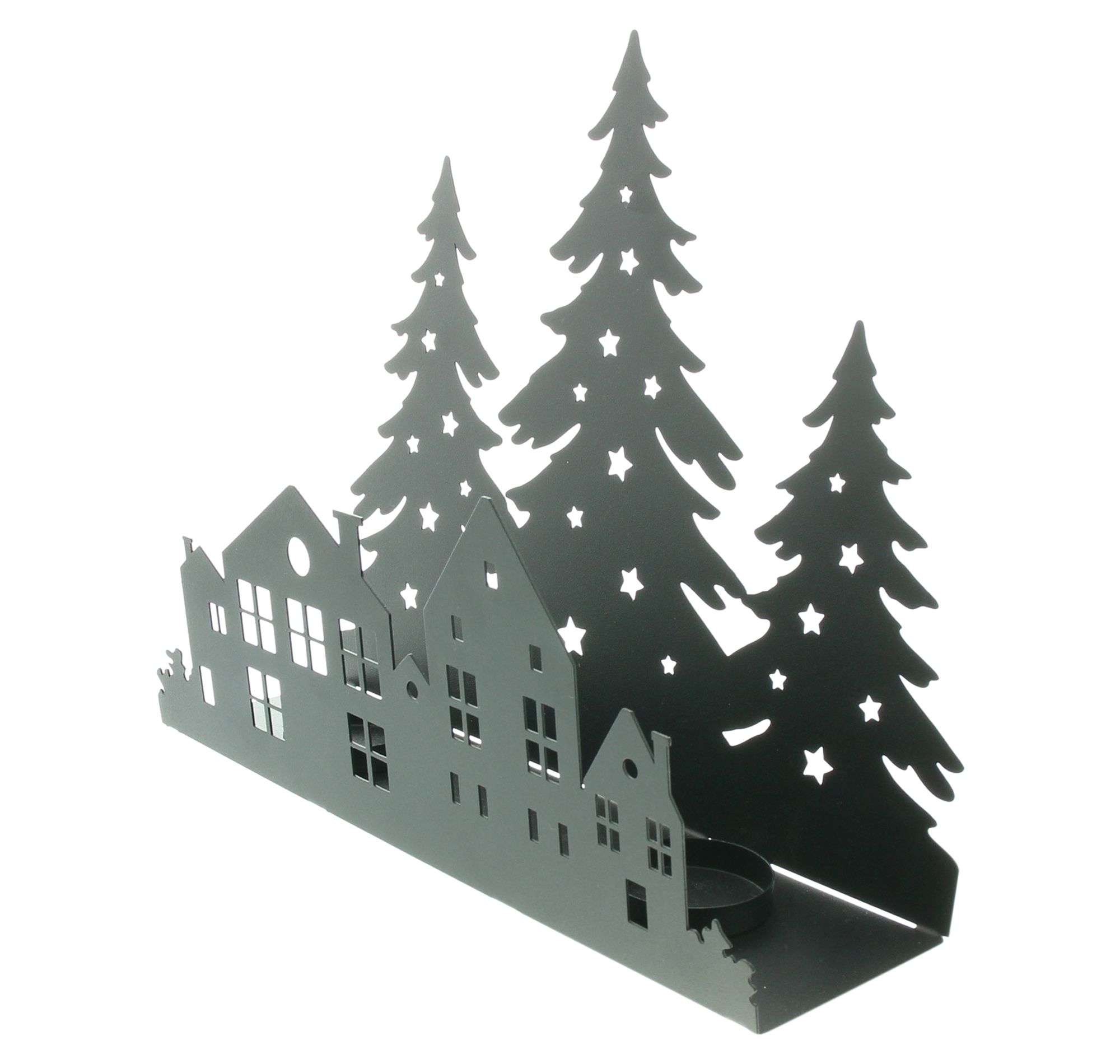 Acheter Support bougies "maisons dans la forêt"  dans la boutique en ligne de Frank Flechtwaren pour Photophore