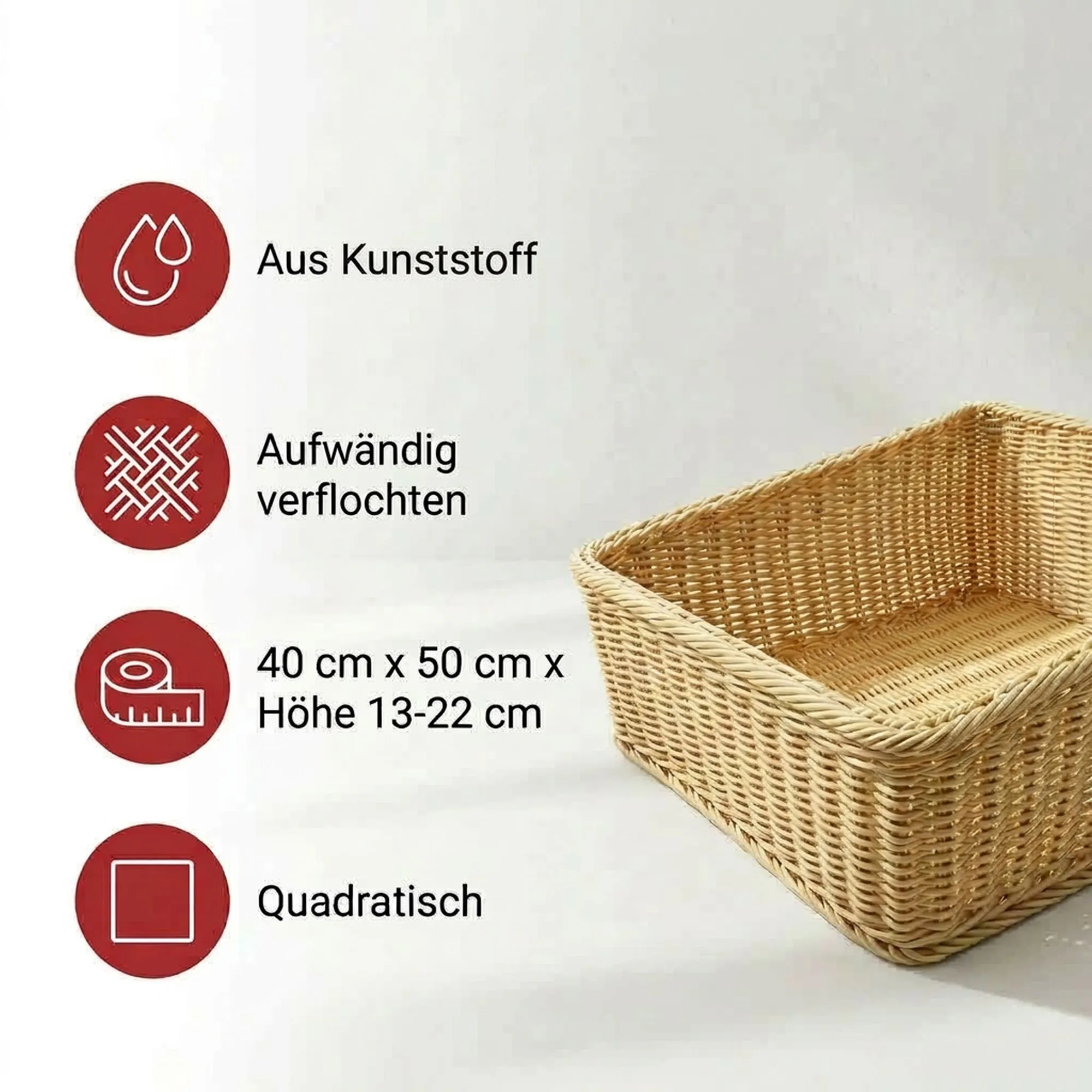 Acheter Panier d'étalage "poly" , 50 x 40 cm  dans la boutique en ligne de Frank Flechtwaren pour Paniers pour étalages et supports