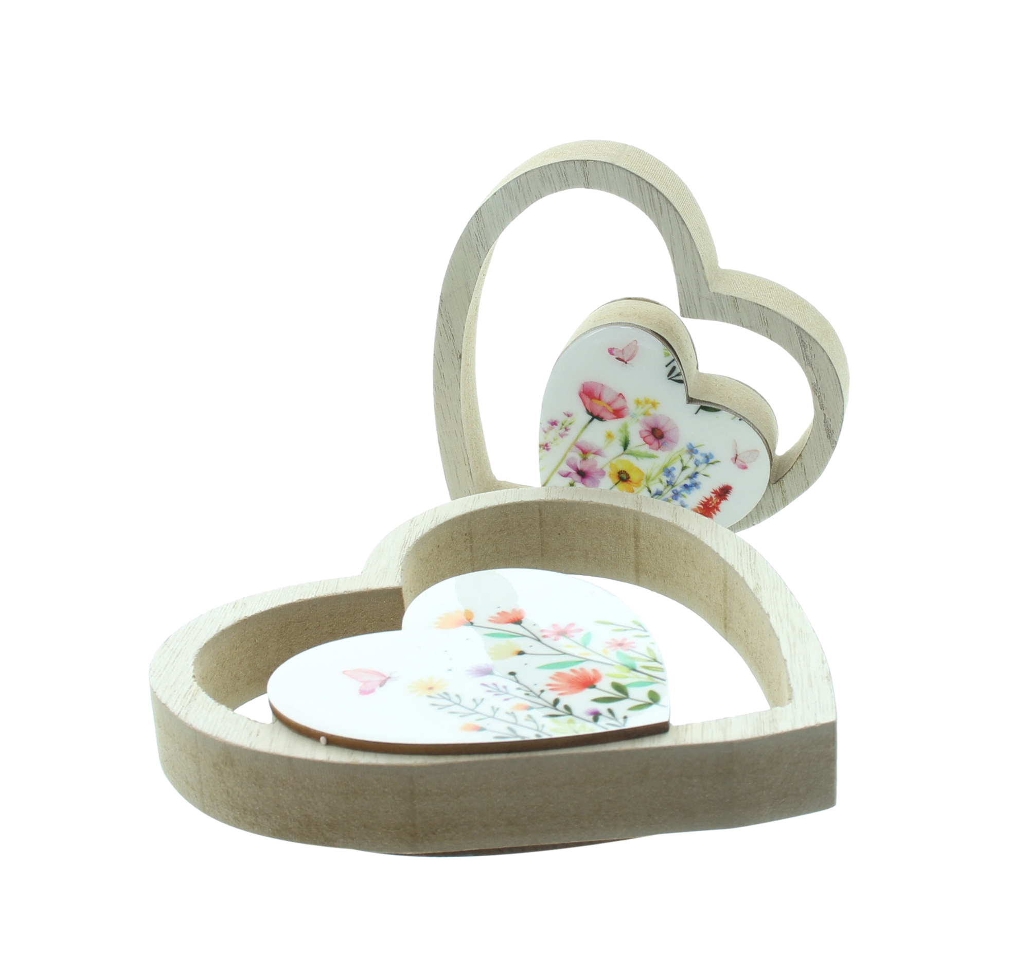 Acheter Lot de 2 coeurs "prairie fleurie"  dans la boutique en ligne de Frank Flechtwaren pour Nouvel arrivage