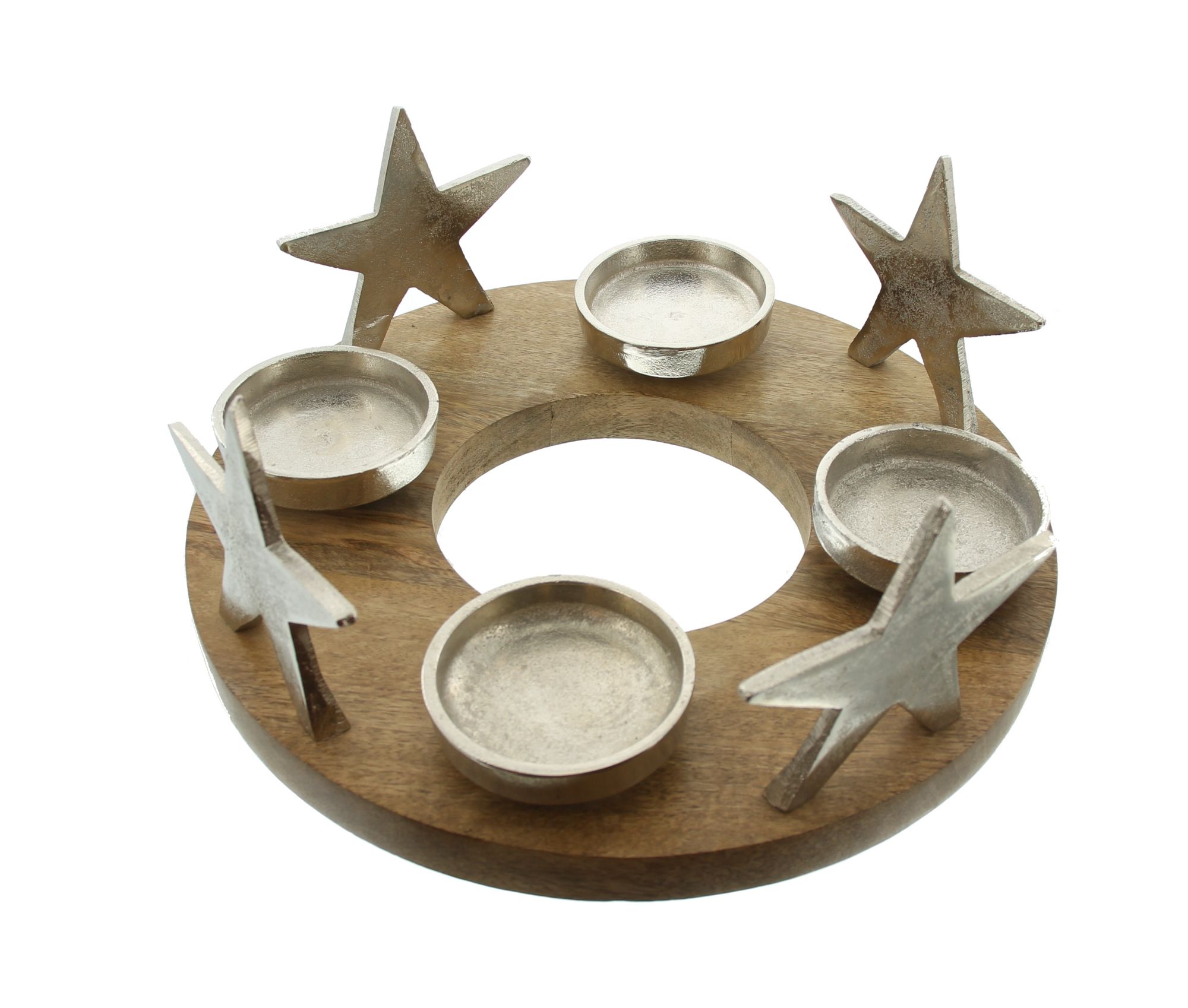 Acheter Couronne de l'avent "étoiles argentées"  dans la boutique en ligne de Frank Flechtwaren pour Couronnes