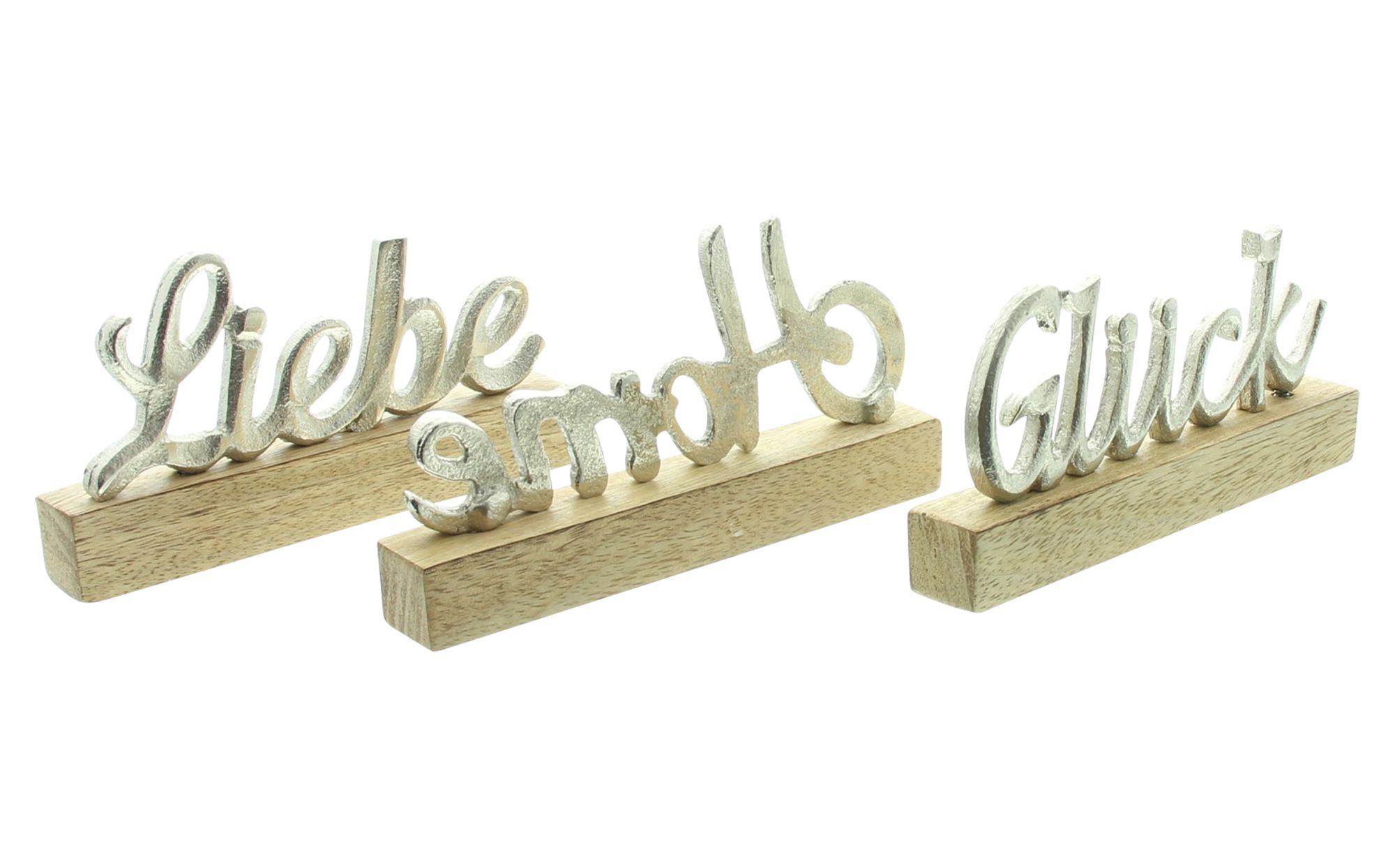 Acheter Lot de 3 lettrages "Liebe, Home &amp; Glück"  dans la boutique en ligne de Frank Flechtwaren pour Noël