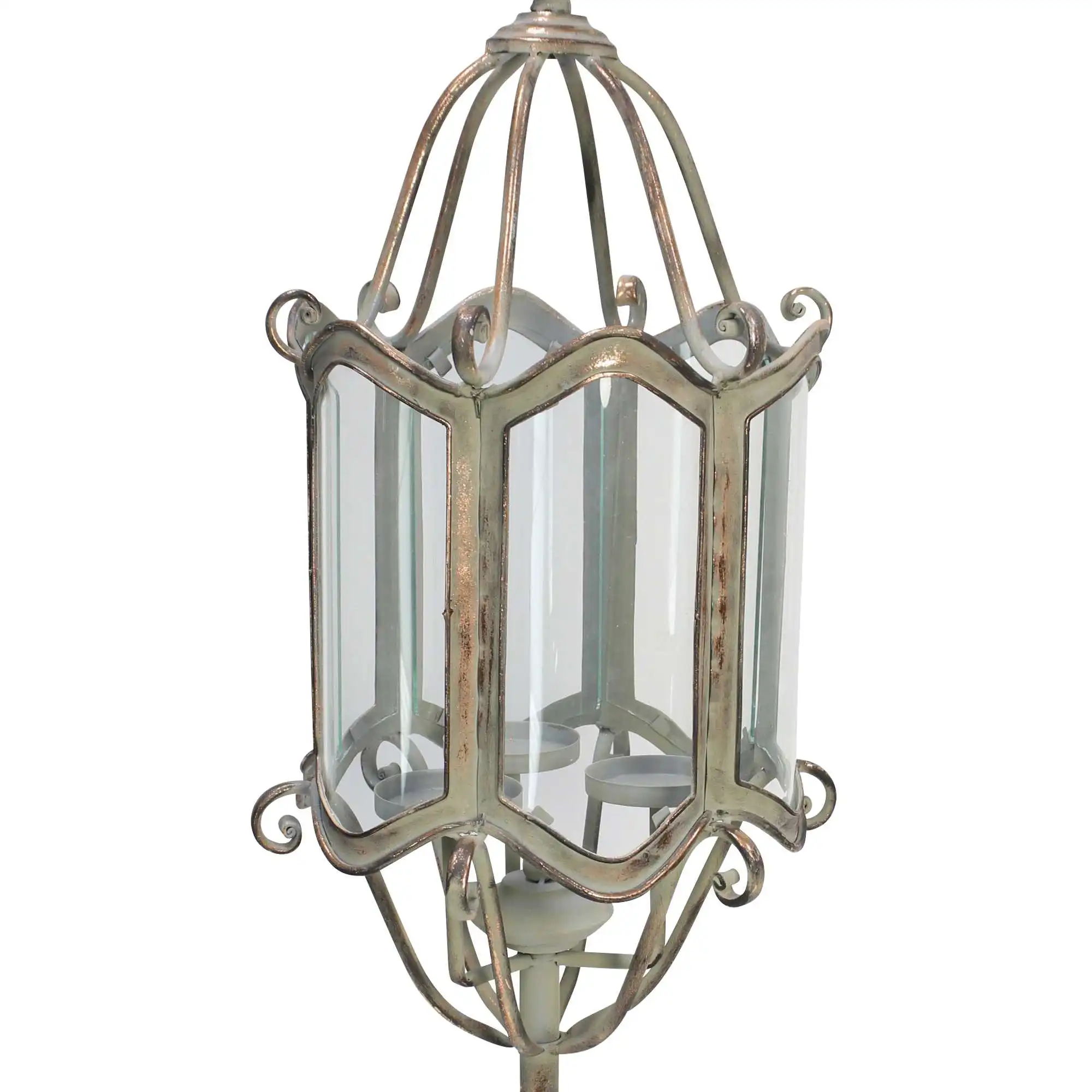 Acheter Lanterne sur pied "Shabby-Grey"  dans la boutique en ligne de Frank Flechtwaren pour Lanternes