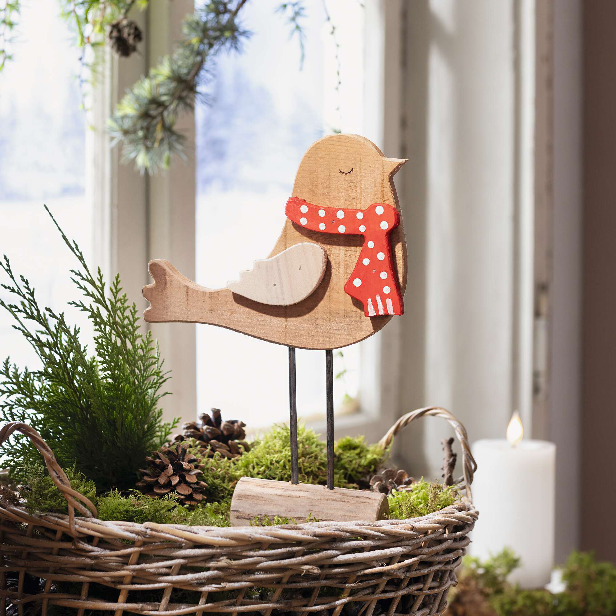 Acheter Figurine "oiseau d'hiver"  dans la boutique en ligne de Frank Flechtwaren pour Noël