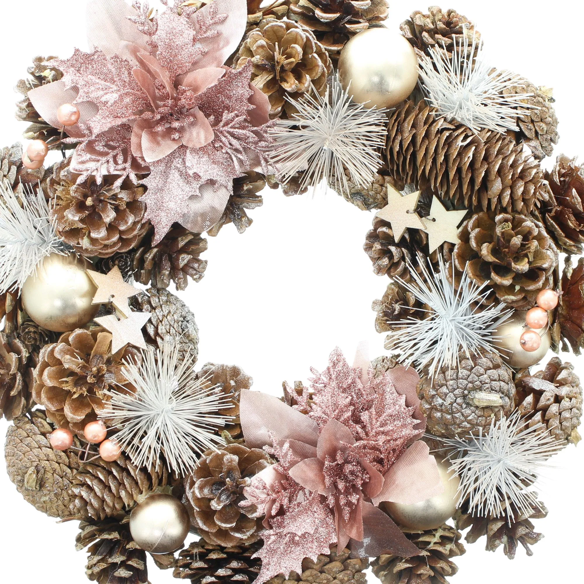 Acheter Couronne de Noël « Rosé »  dans la boutique en ligne de Frank Flechtwaren pour Couronnes de Noël