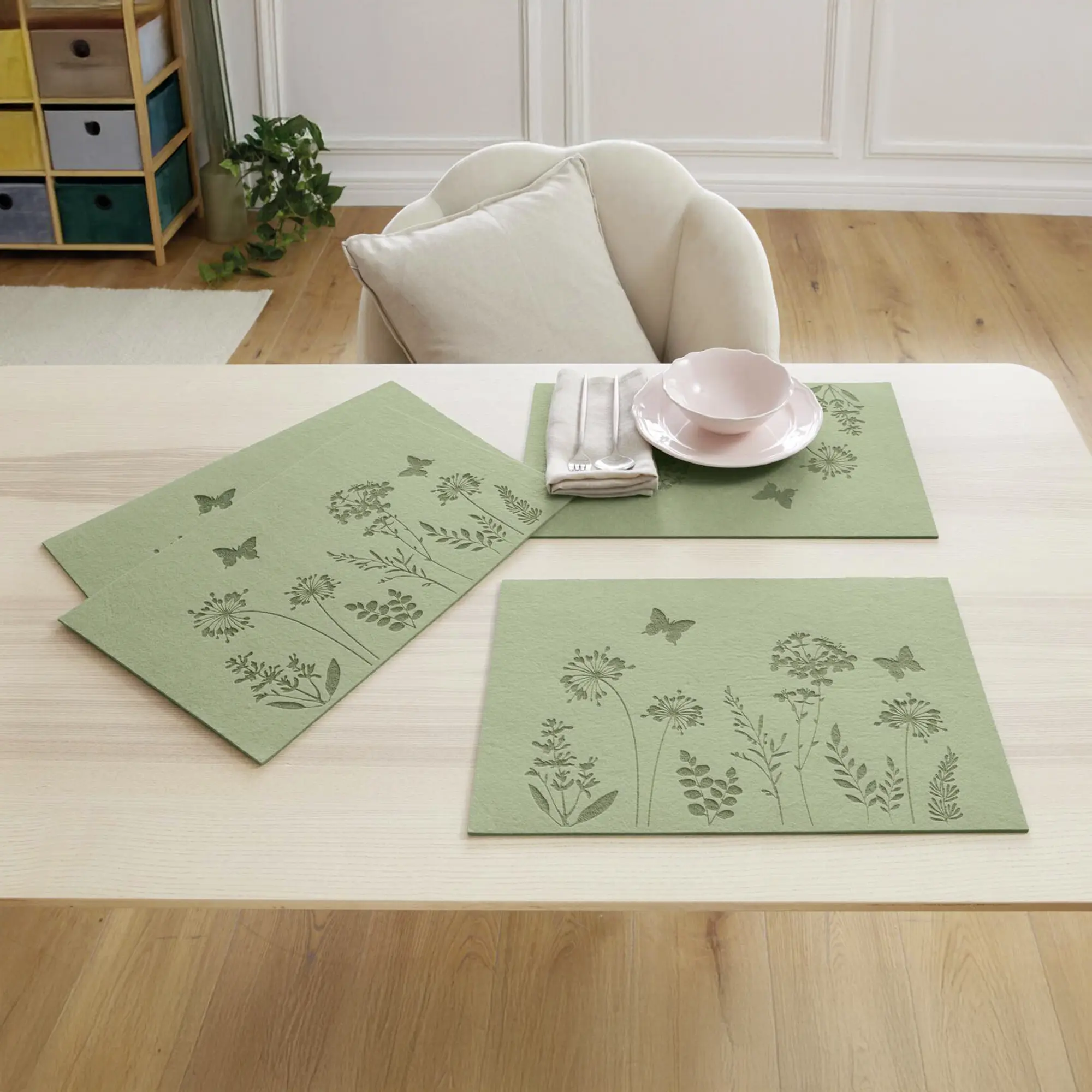 Acheter Lot de 4 sets de table "prairie fleurie"  dans la boutique en ligne de Frank Flechtwaren
