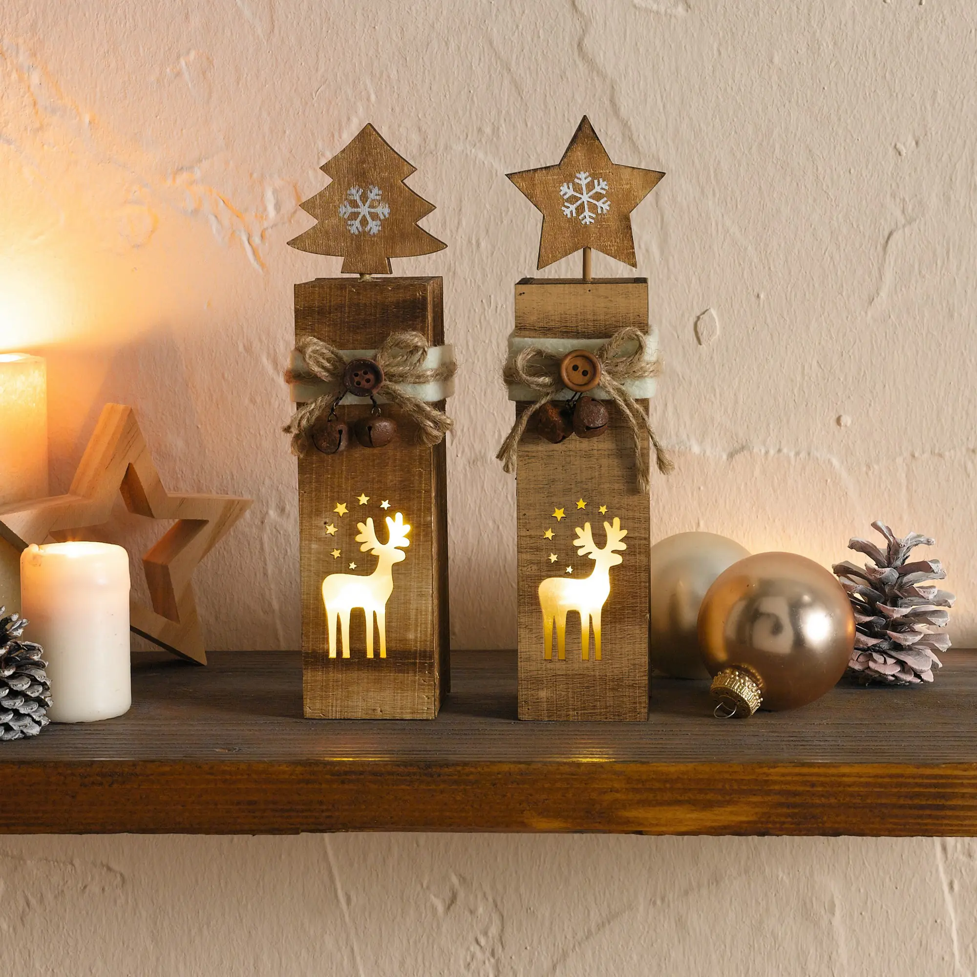 Acheter Lot de 2 colonnes LED "rennes"  dans la boutique en ligne de Frank Flechtwaren
