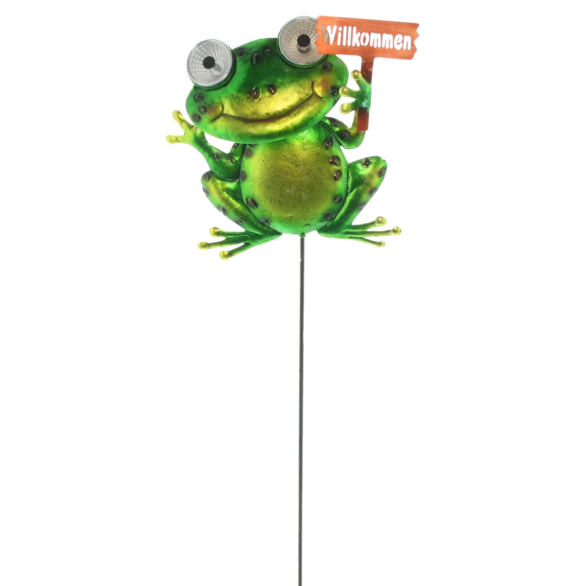Acheter Pic solaire LED " Grazy Frog "  dans la boutique en ligne de Frank Flechtwaren pour Figurines de jardin