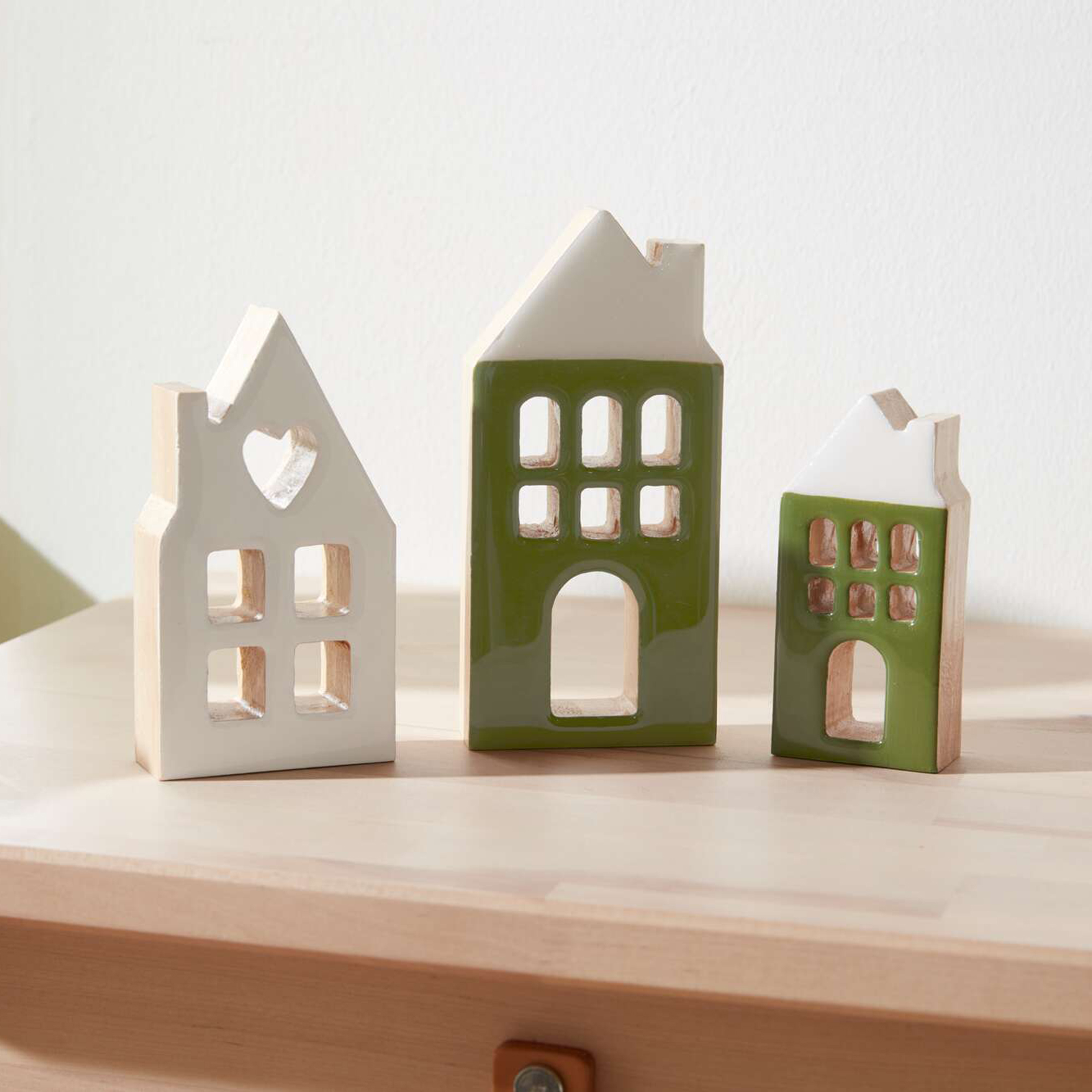 Acheter Lot de 3 maisons décoratives "Two-Tone"  dans la boutique en ligne de Frank Flechtwaren