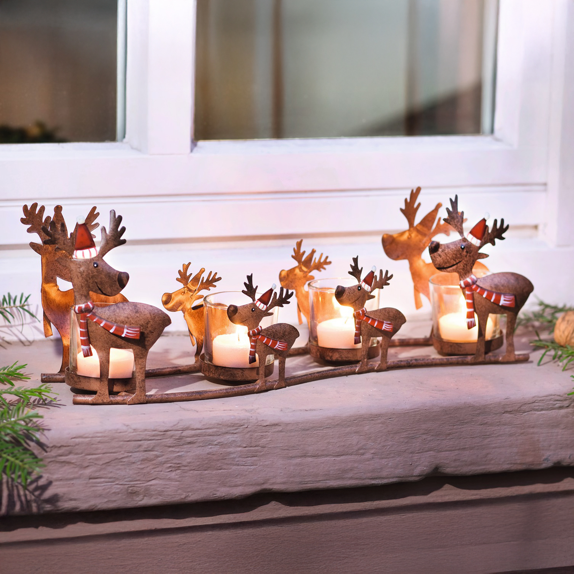 Acheter Photophore "famille de rennes" 5 pcs.  dans la boutique en ligne de Frank Flechtwaren