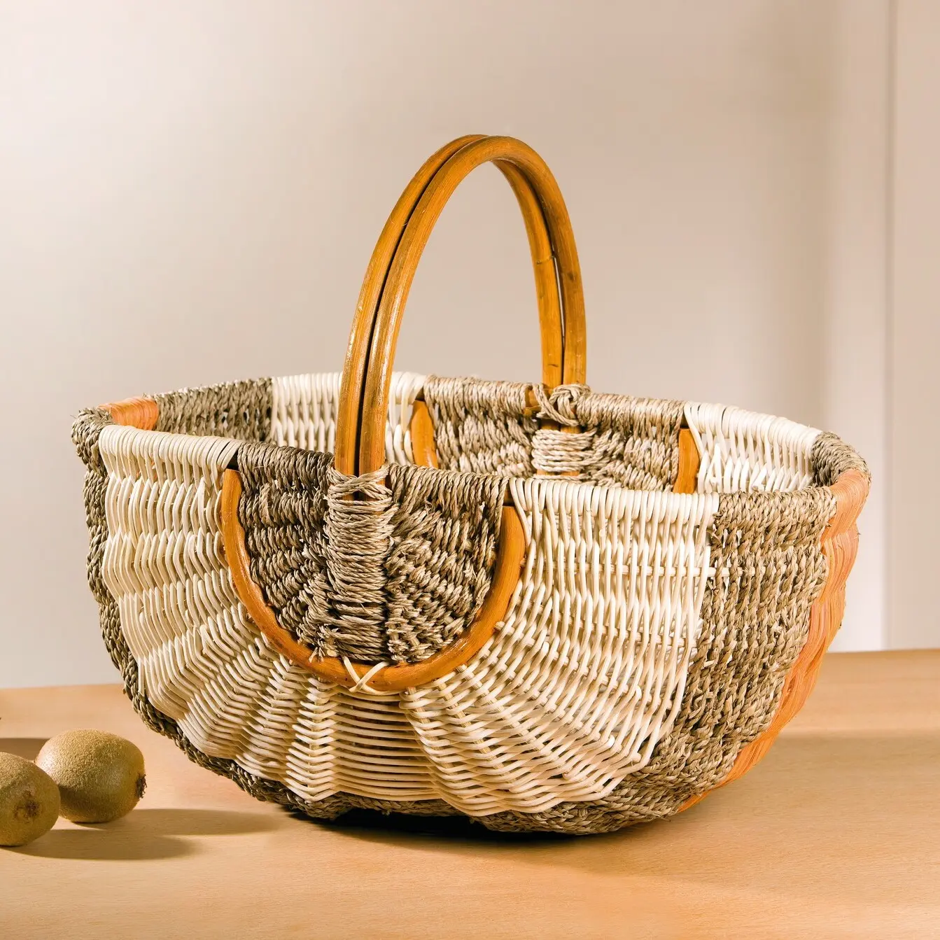 Acheter Panier à courses "orange/nature"  dans la boutique en ligne de Frank Flechtwaren