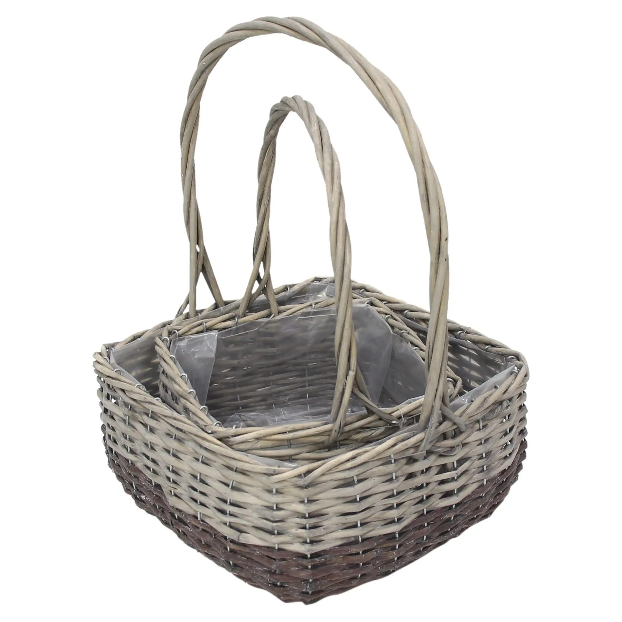 Acheter Lot de 2 paniers à plantes "Saule gris"  dans la boutique en ligne de Frank Flechtwaren pour Jardinières corbeilles