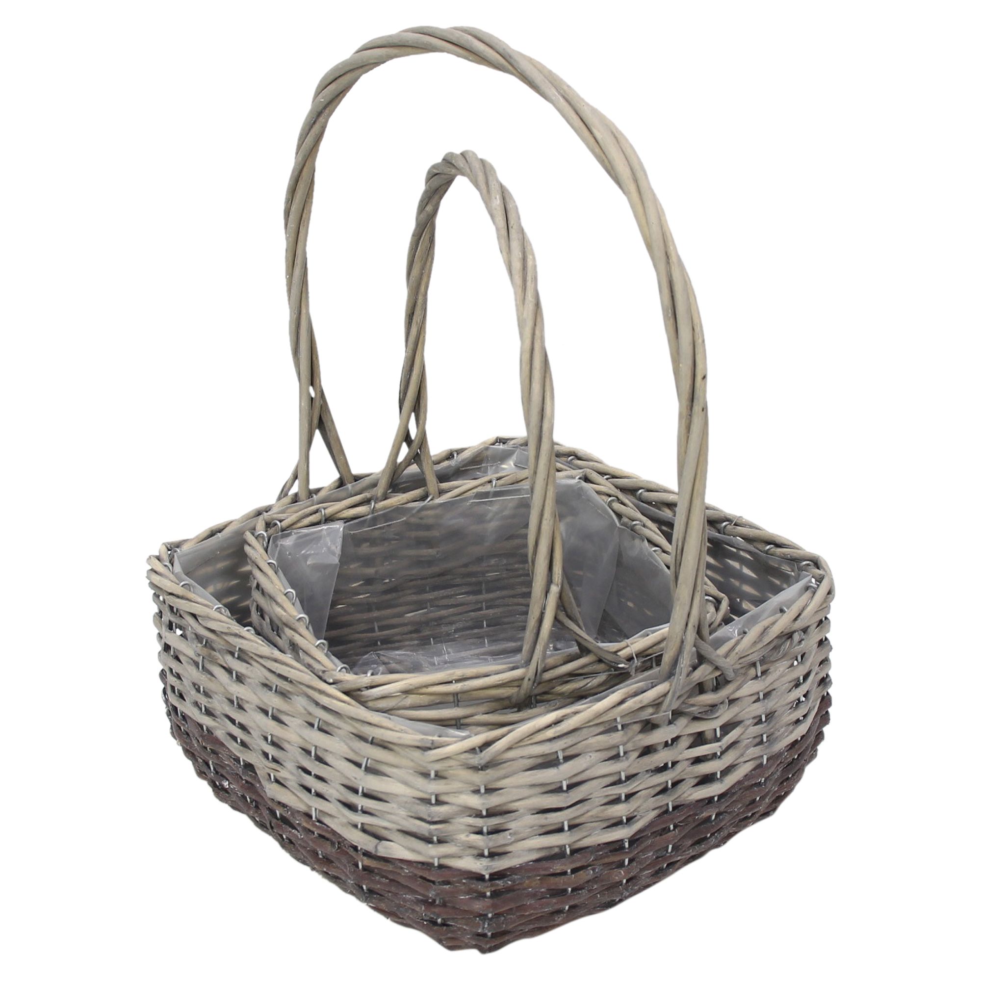 Acheter Lot de 2 paniers à plantes "Saule gris"  dans la boutique en ligne de Frank Flechtwaren pour Jardinières corbeilles