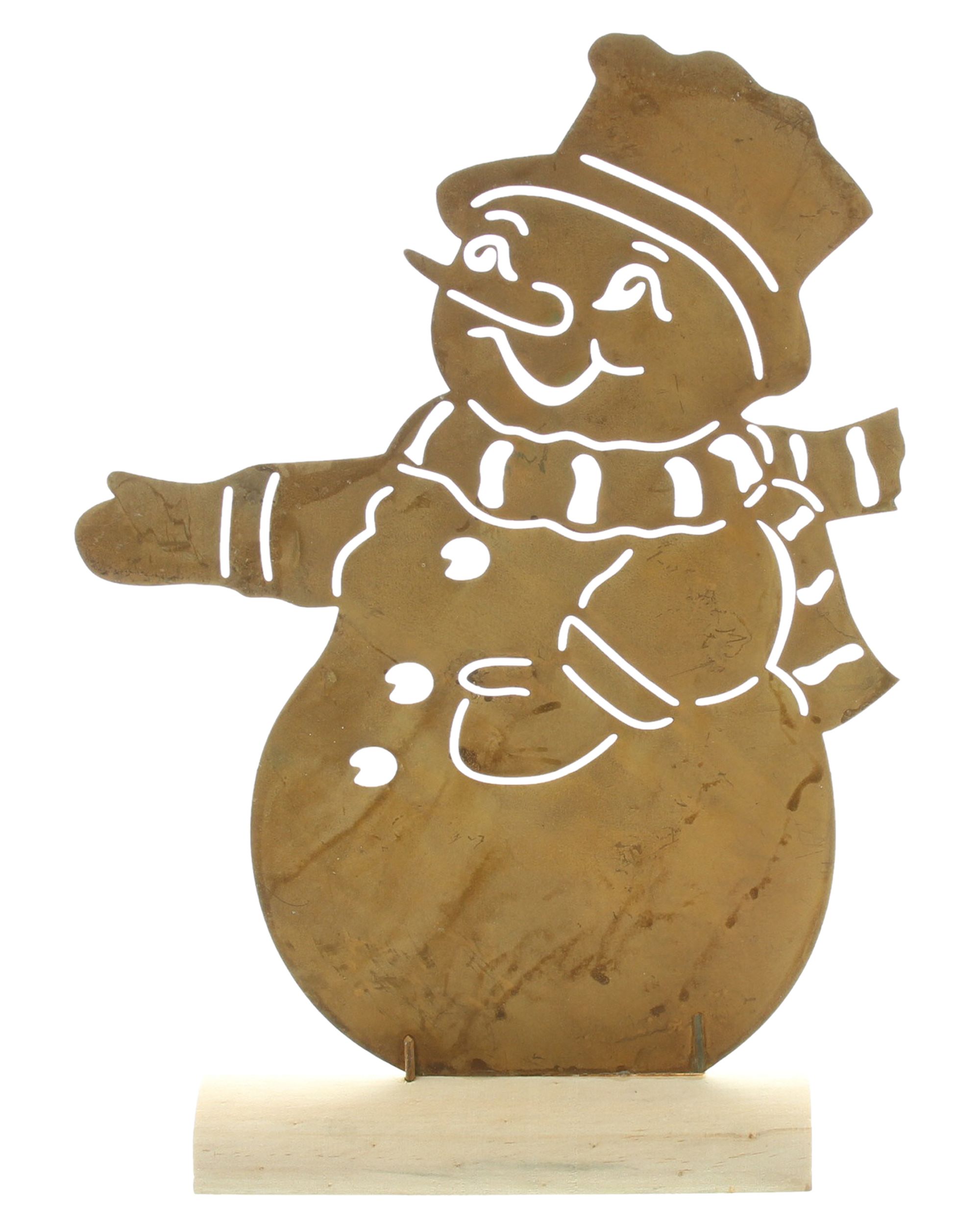 Acheter Décoration métallique "bonhomme de neige"  dans la boutique en ligne de Frank Flechtwaren pour Figurines