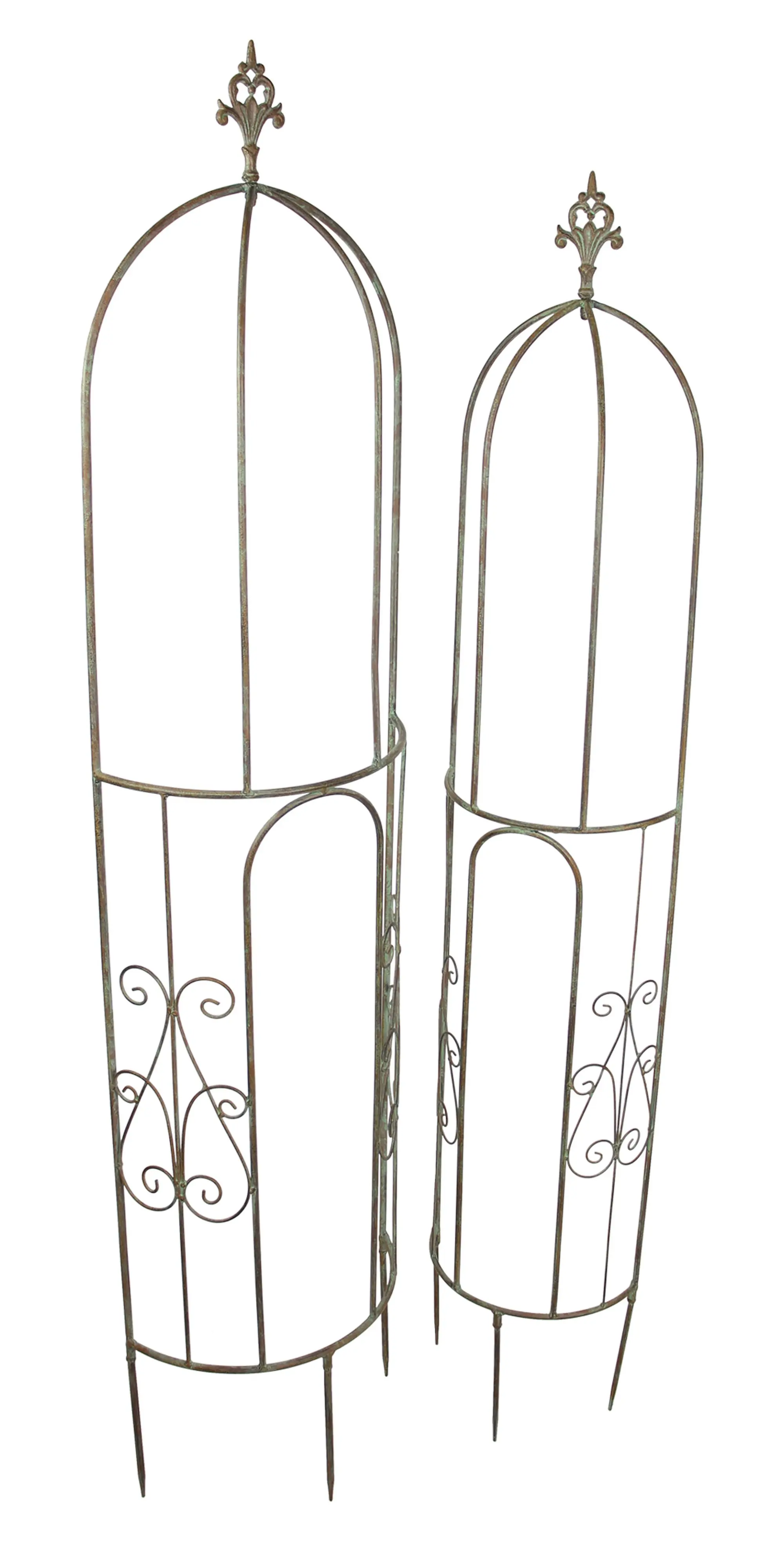 Acheter Lot de 2 treillages demi-cercle "fleur de lys"  dans la boutique en ligne de Frank Flechtwaren pour Pics de jardin