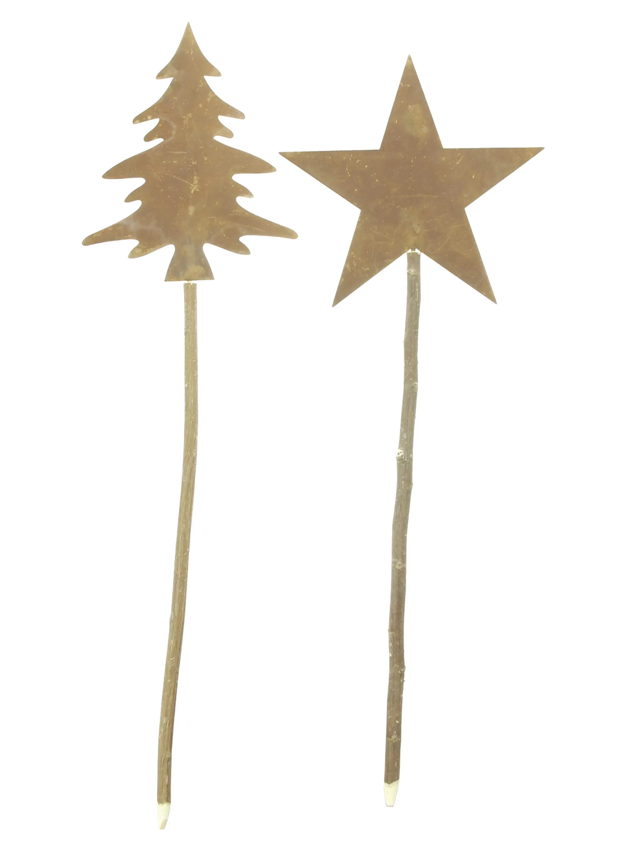 Acheter Lot de 2 pics "sapin &amp; étoile"  dans la boutique en ligne de Frank Flechtwaren pour Piques de jardin