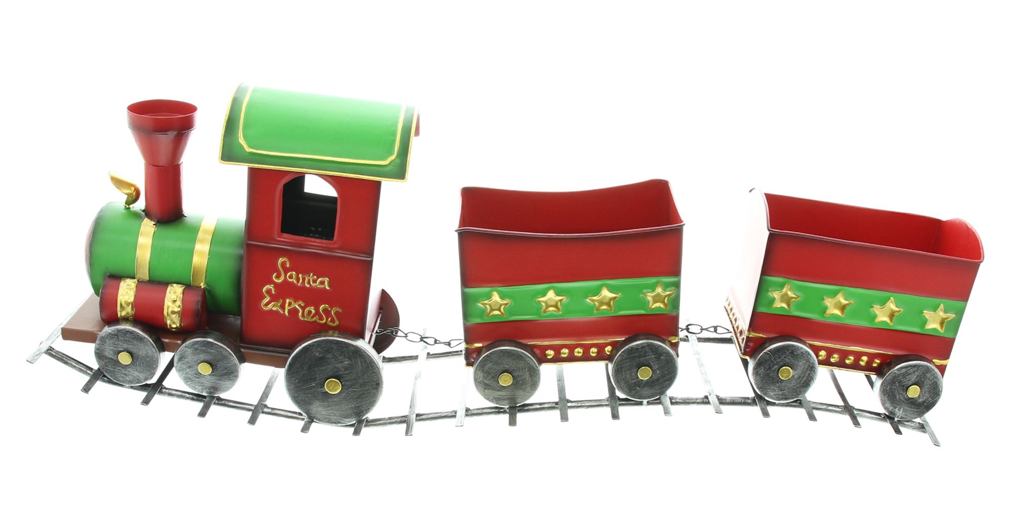 Acheter Train métallique "Santa"  dans la boutique en ligne de Frank Flechtwaren pour Pères Noël