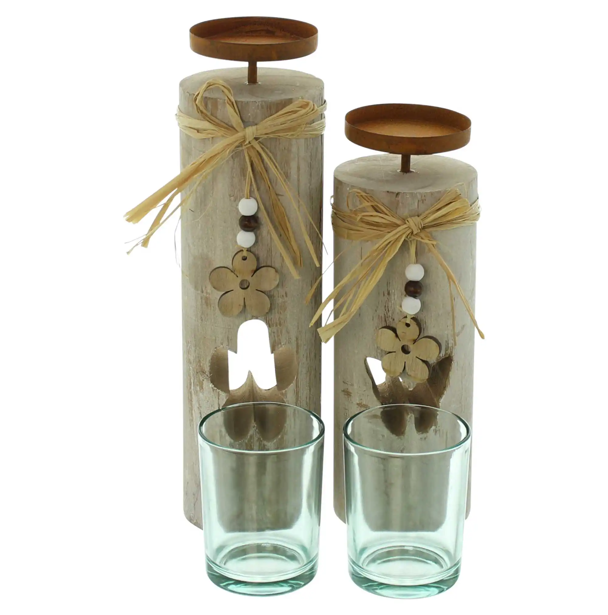 Acheter Lot de 2 lumignons "fleurs"  dans la boutique en ligne de Frank Flechtwaren pour Pâques