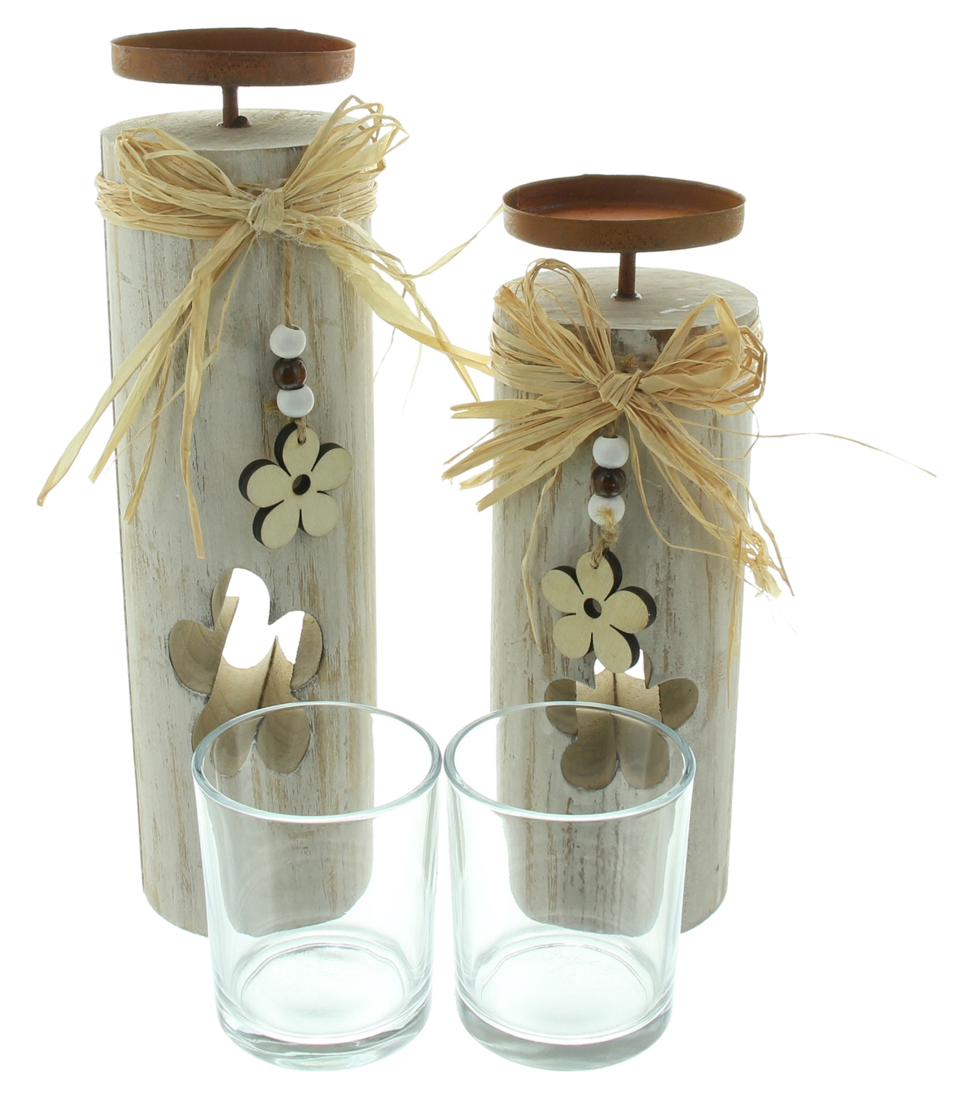 Acheter Lot de 2 lumignons "fleurs"  dans la boutique en ligne de Frank Flechtwaren pour Photophores