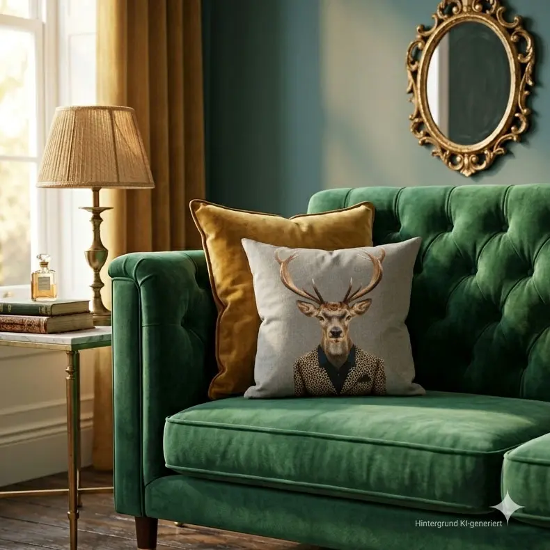 Acheter Housse de coussin "Cerf Léo"  dans la boutique en ligne de Frank Flechtwaren pour Imprimé animalier