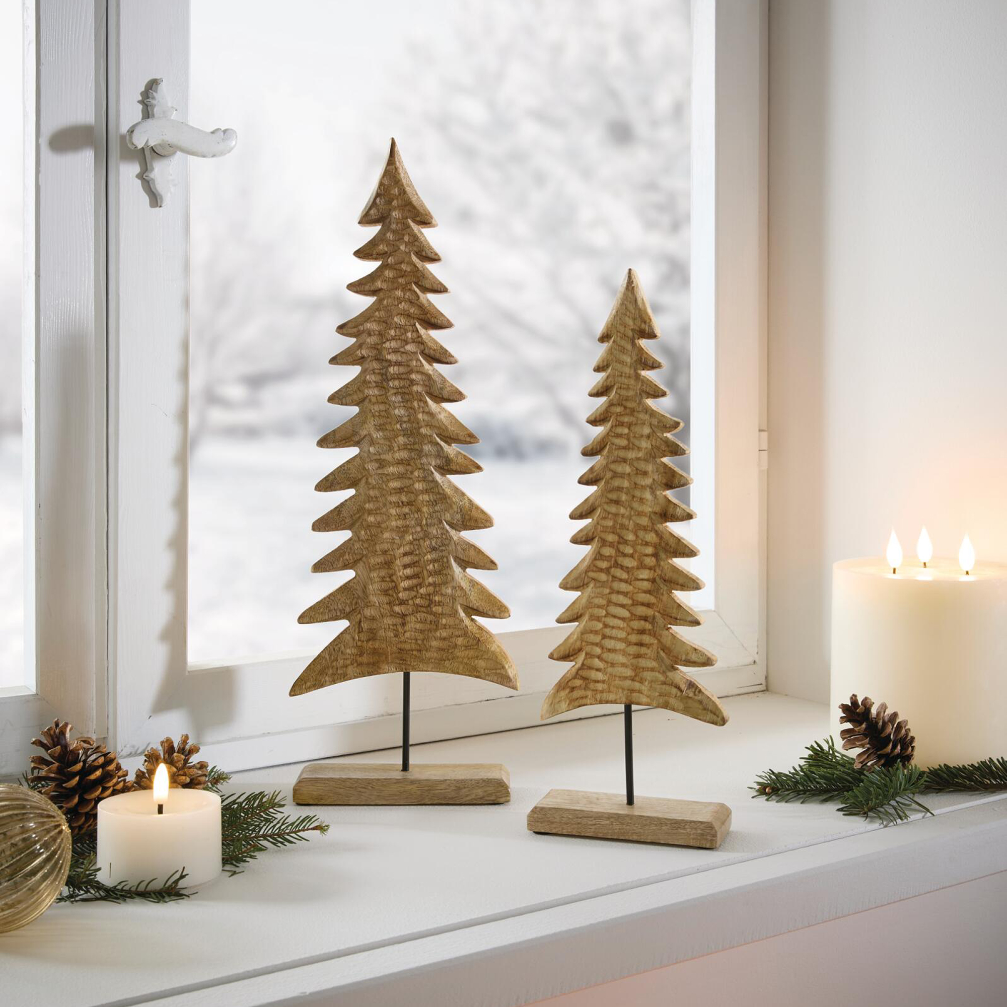 Acheter Sapin décoratif « Wood », lot de 2 dans la boutique en ligne de Frank Flechtwaren