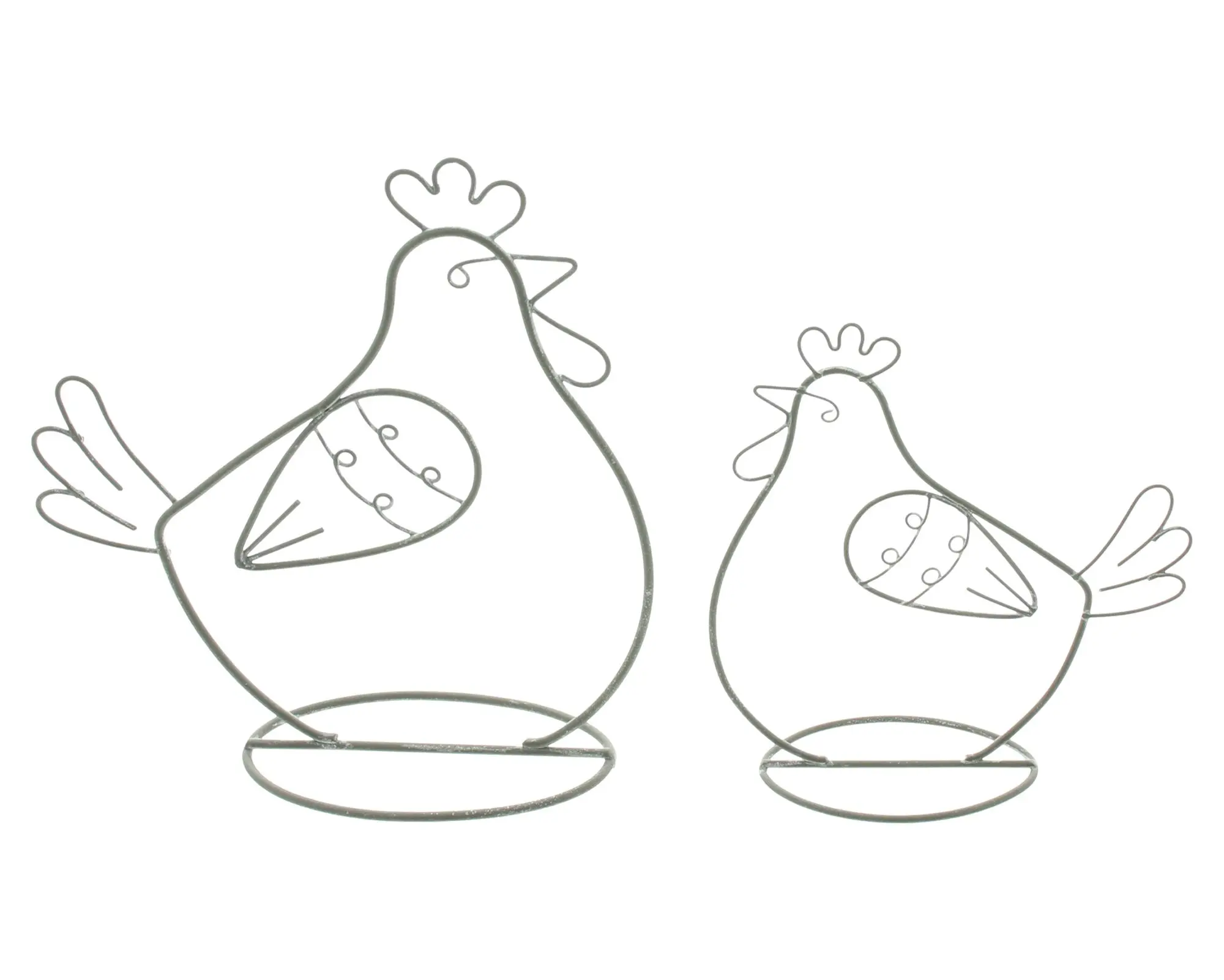 Acheter Lot de 2 décorations métalliques "poule"  dans la boutique en ligne de Frank Flechtwaren pour Pâques
