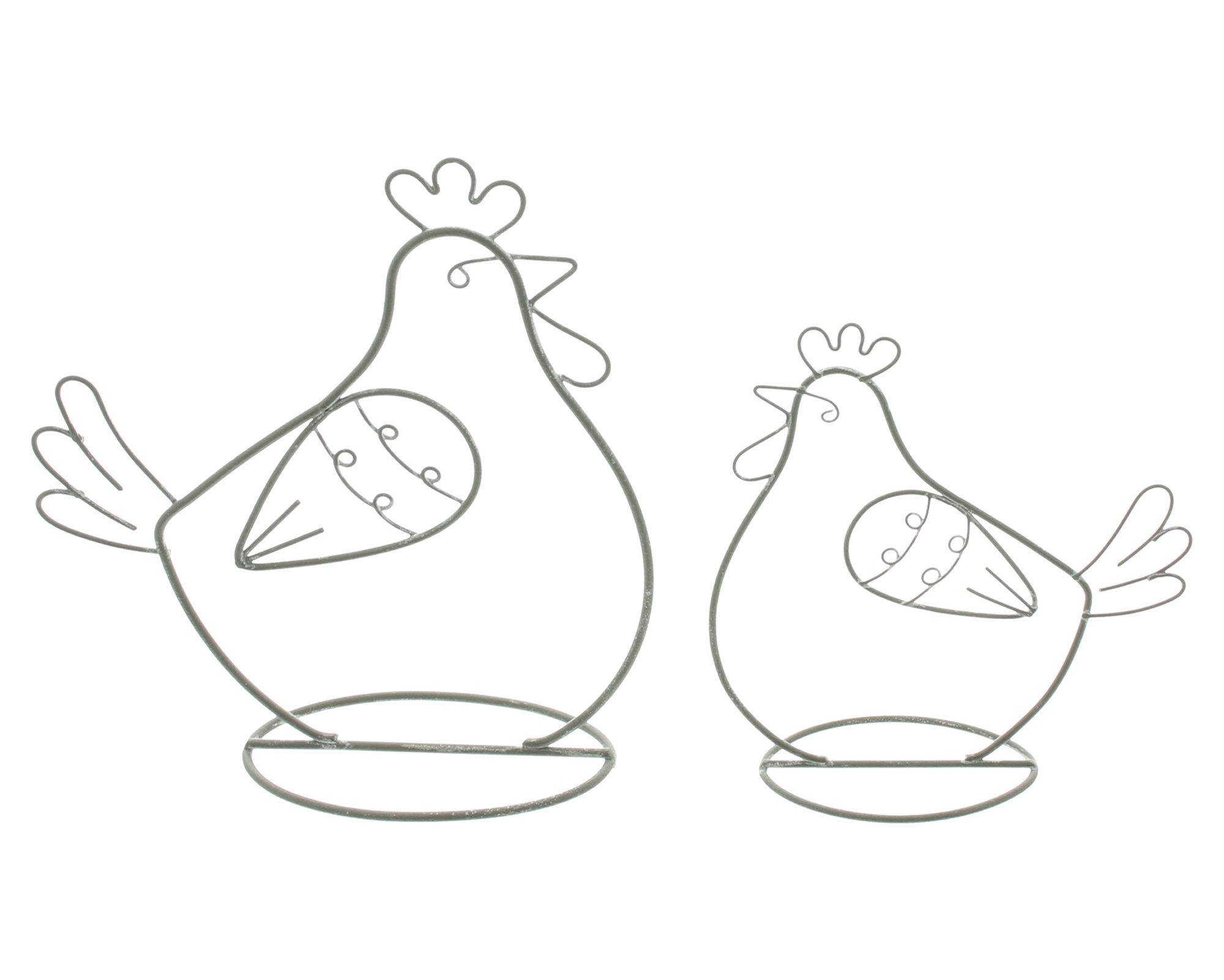 Acheter Lot de 2 décorations métalliques "poule"  dans la boutique en ligne de Frank Flechtwaren pour Pâques