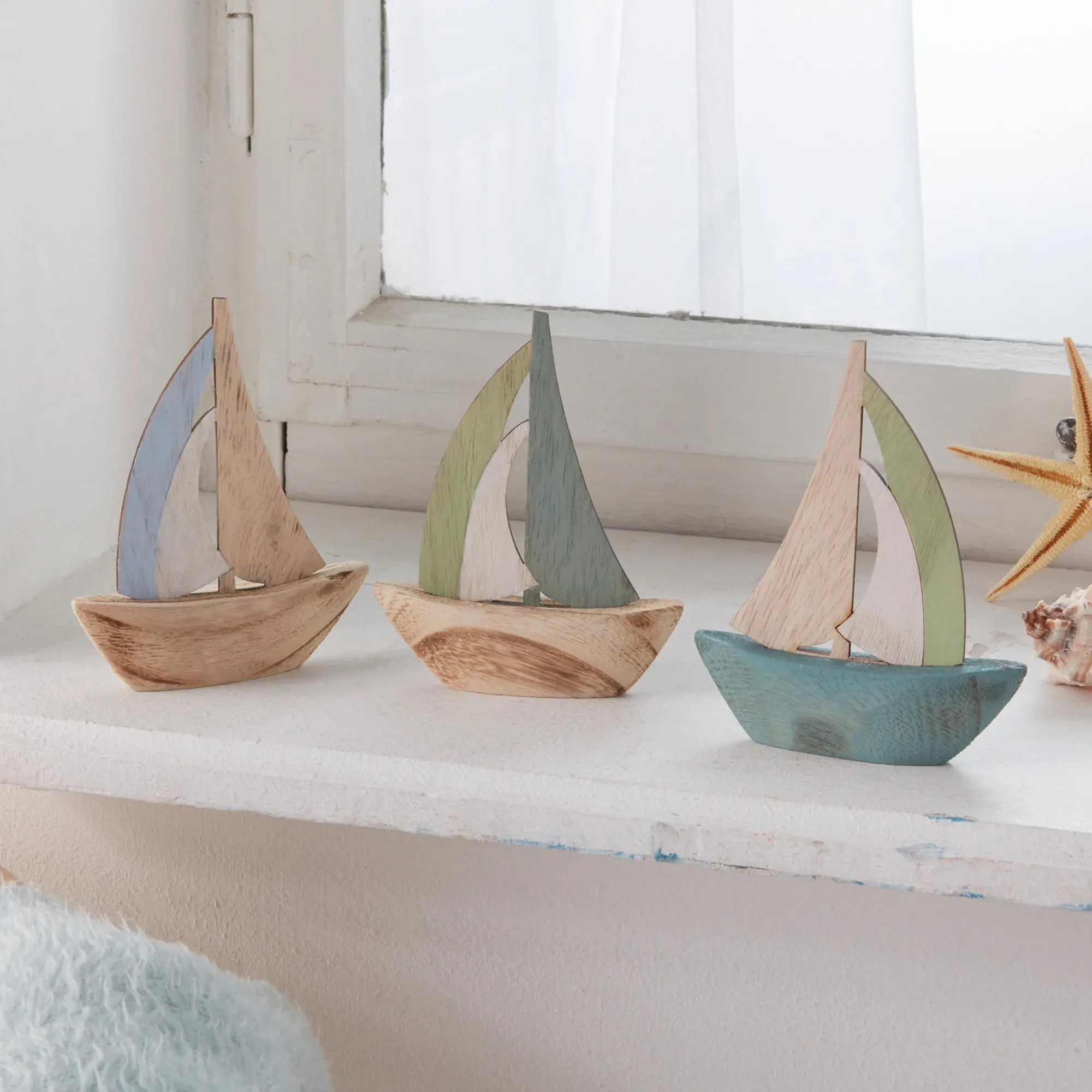 Acheter Lot de 3 bateaux "hissez-haut"  dans la boutique en ligne de Frank Flechtwaren