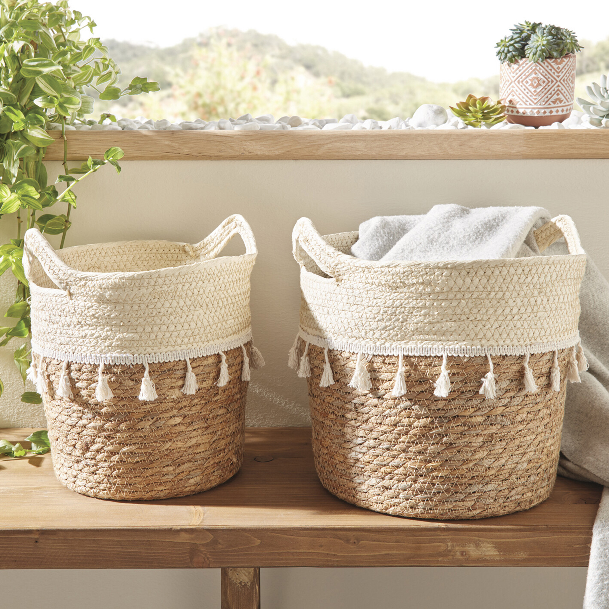 Acheter Lot de 2 corbeilles "Capri"  dans la boutique en ligne de Frank Flechtwaren