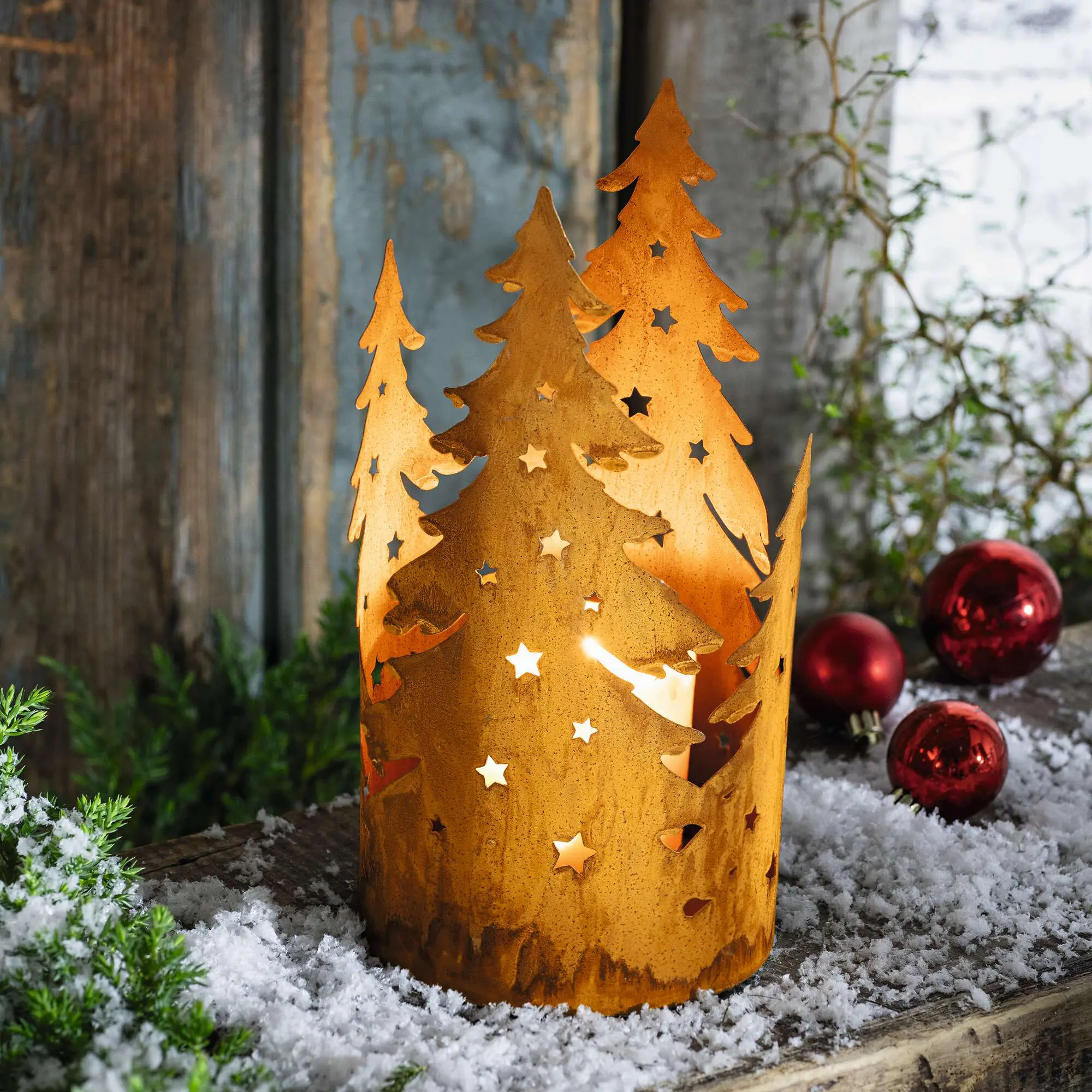 Acheter Photophore "sapins"  dans la boutique en ligne de Frank Flechtwaren