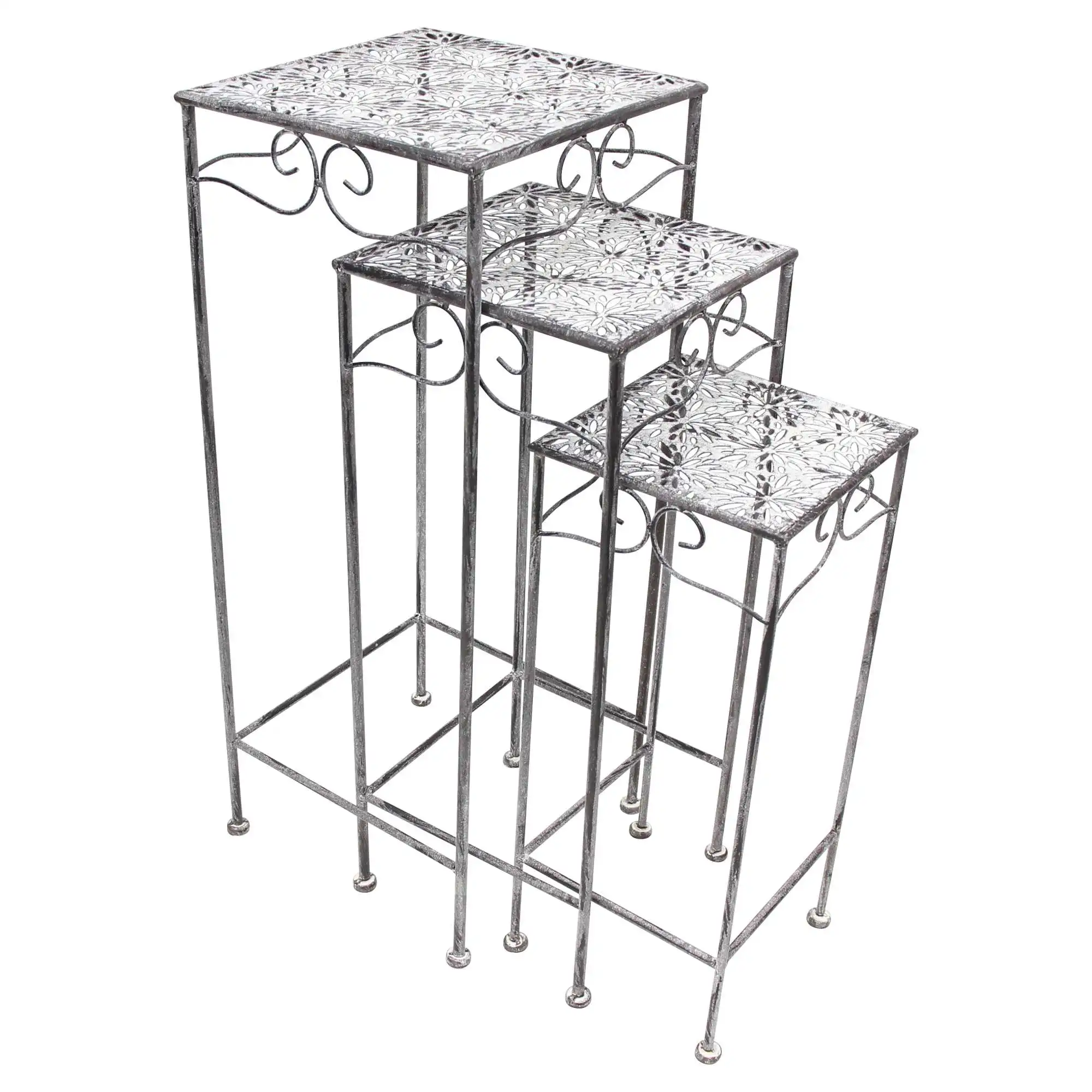 Acheter Lot de 3 tables d'appoint "Flowers"  dans la boutique en ligne de Frank Flechtwaren pour Tables