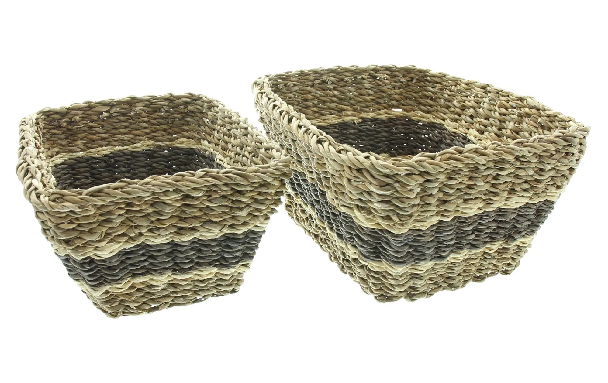 Acheter Panier de rangement « Brown Stripes », lot de 2 dans la boutique en ligne de Frank Flechtwaren pour Tons naturels